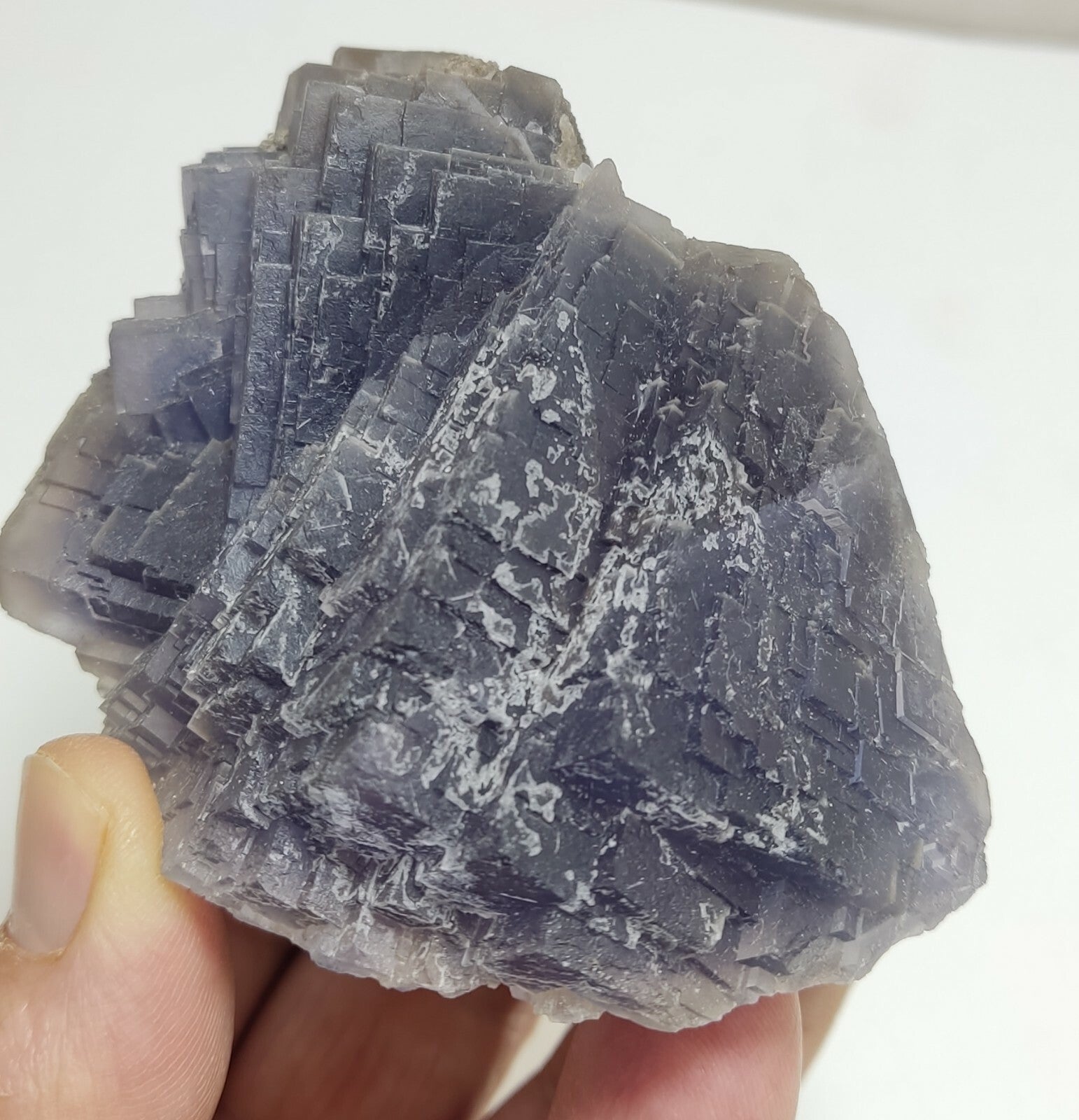 An amazing specimen of cubic dark purplish color Fluorite 433 grams