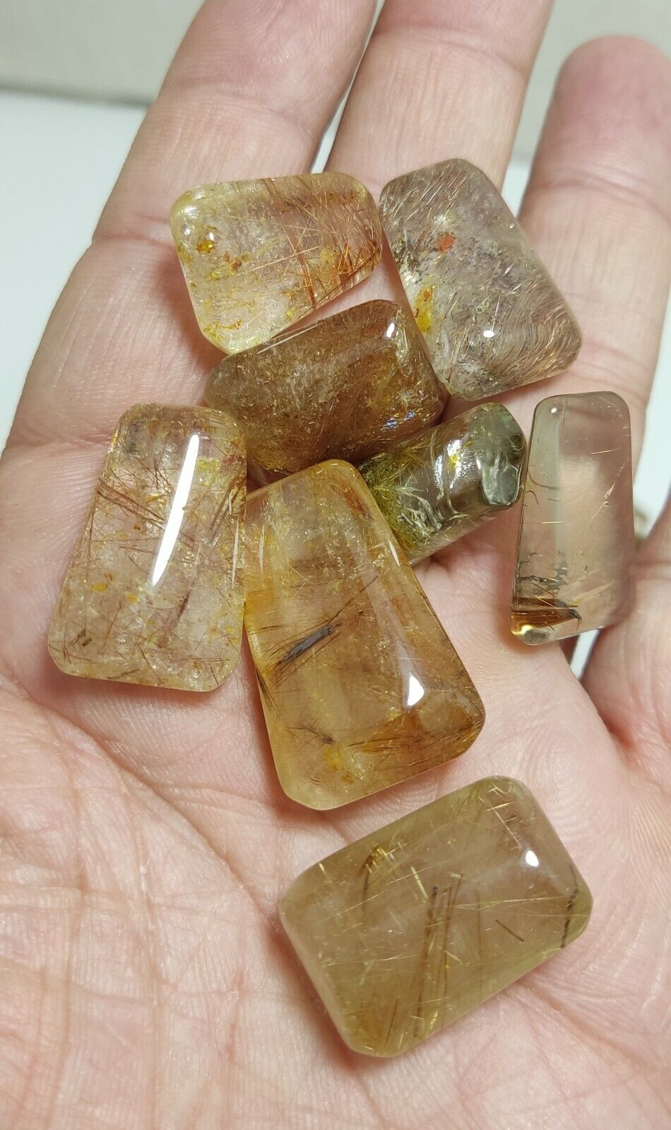 230 grams Rutilated polished quartz tumbles