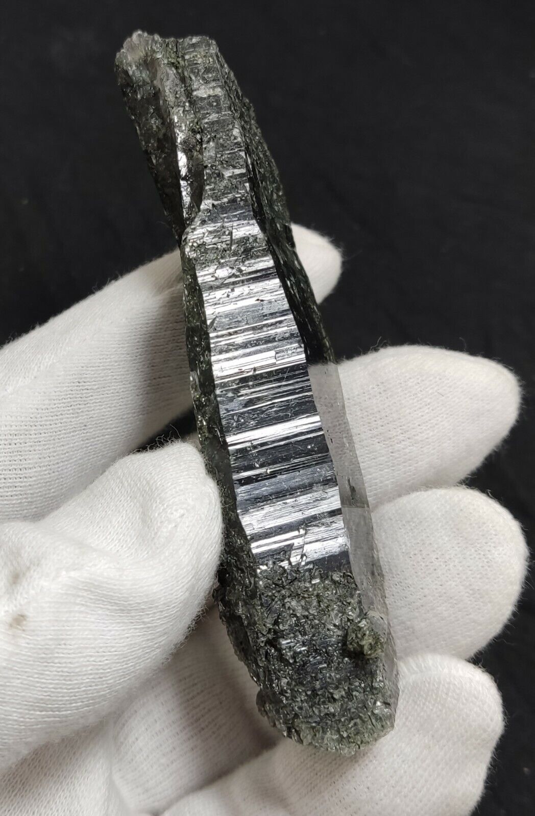 An Aesthetic Natural etched terminated Chlorite Quartz crystal specimen 82 grams