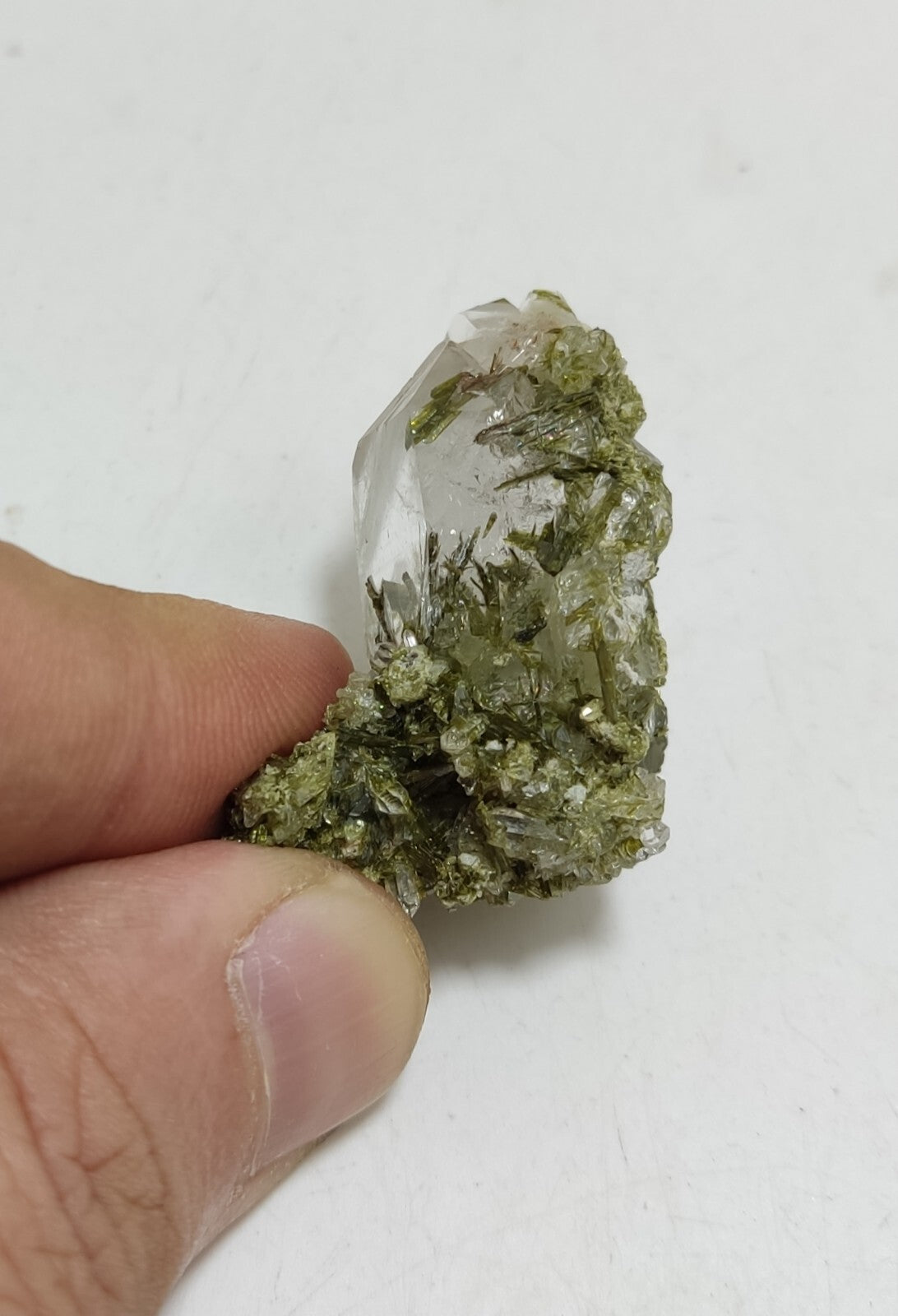 An Aesthetic terminated epidote Quartz specimen 20 grams