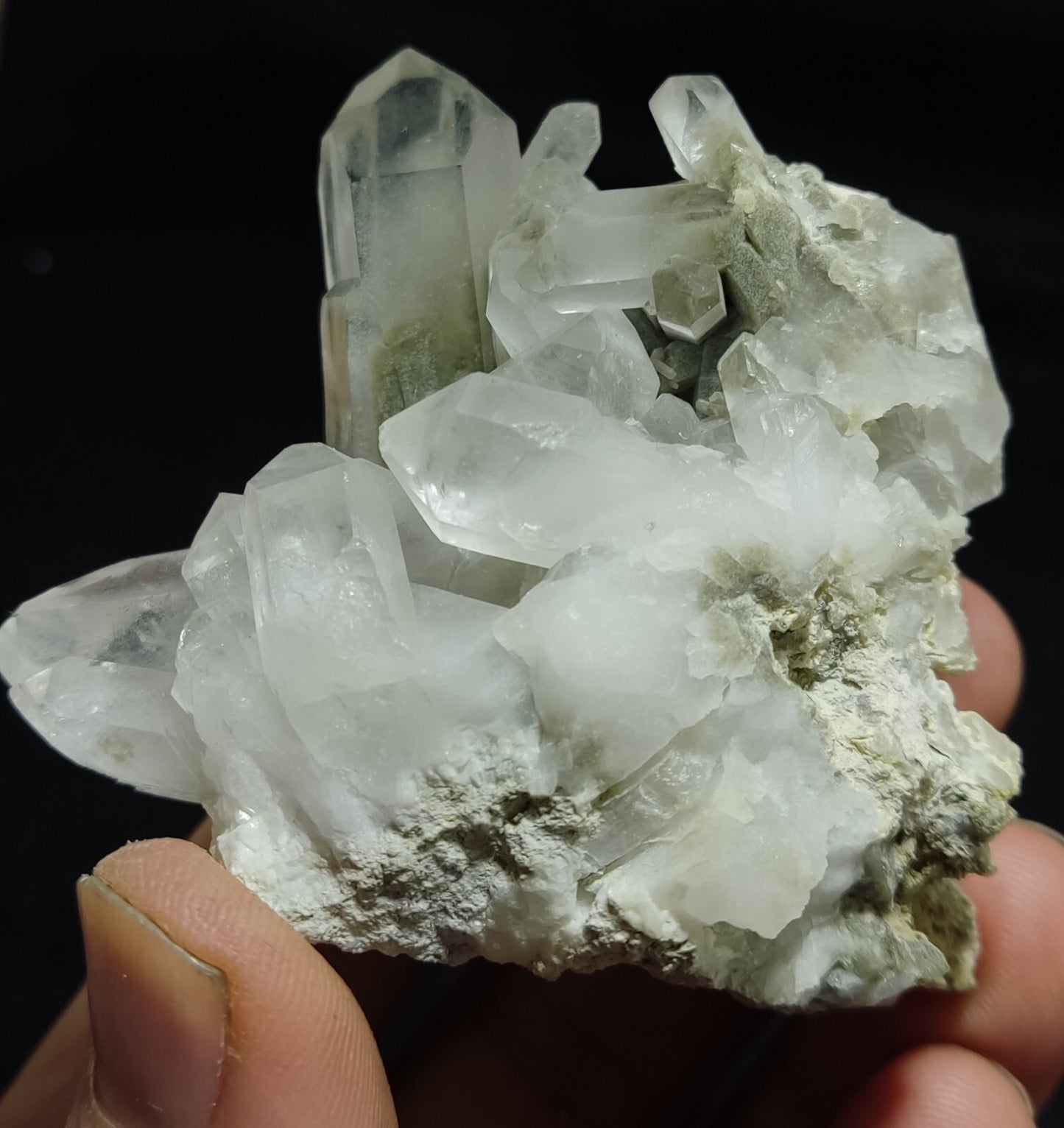 An Aesthetic terminated specimen of chlorite Quartz cluster 121 grams