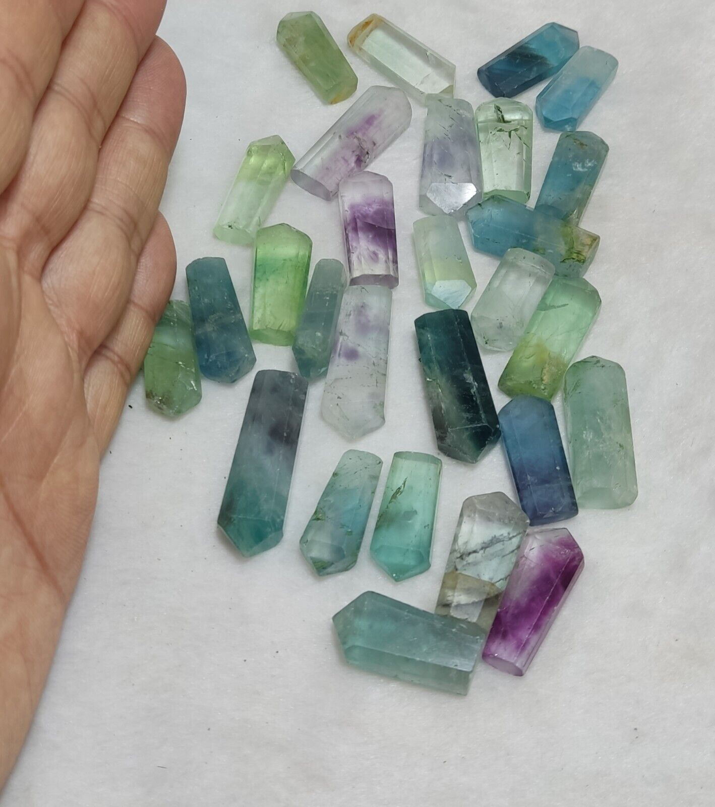 multi color fluorite polished pendants 168 grams