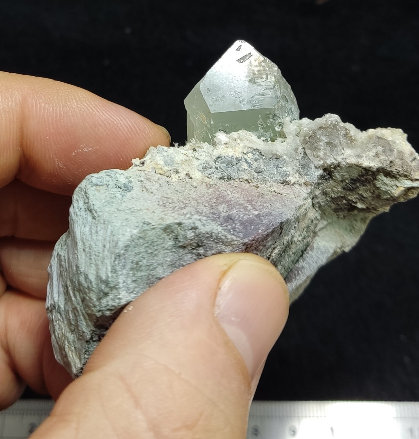 An Aesthetic specimen of quartz on matrix having light green inclusion 107 grams