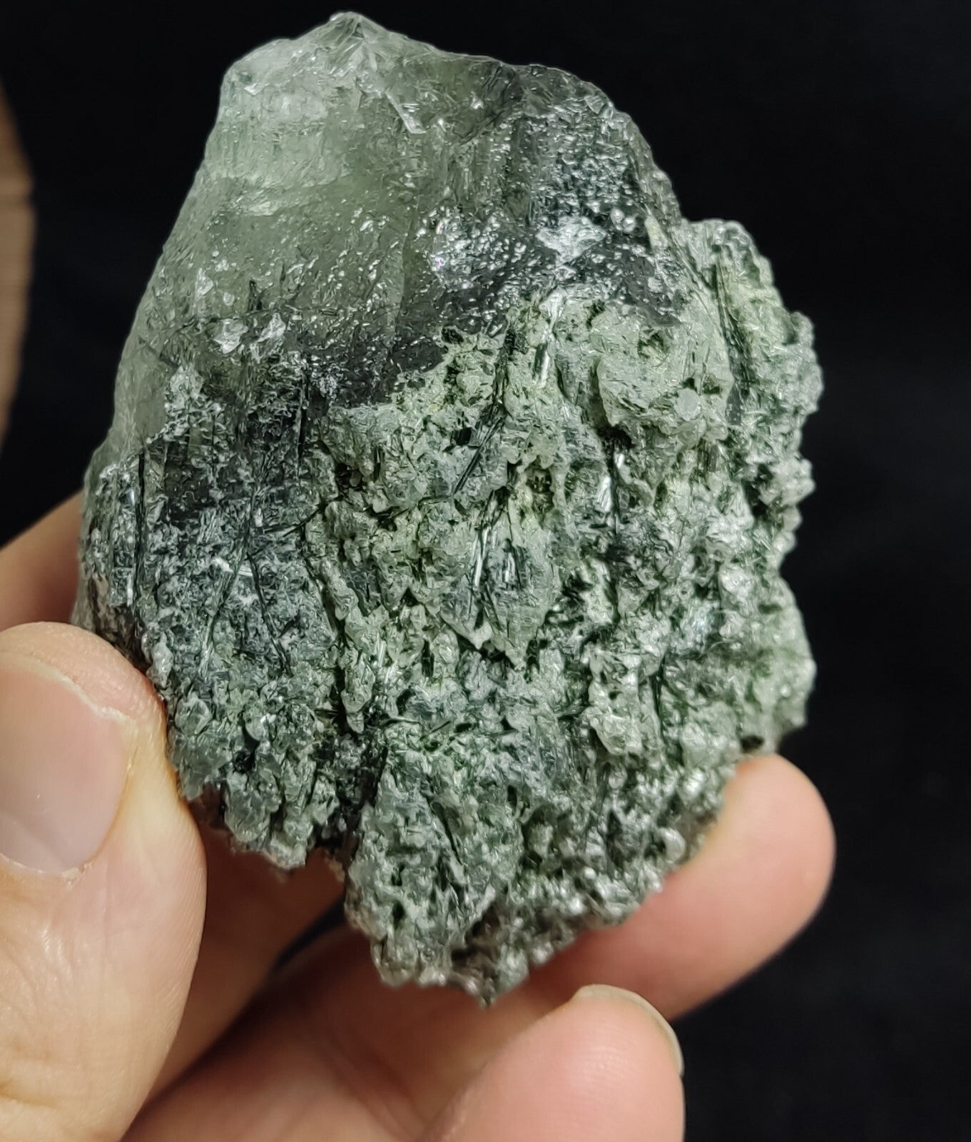 An Aesthetic Natural terminated etched Chlorite Quartz crystal specimen 179 gram