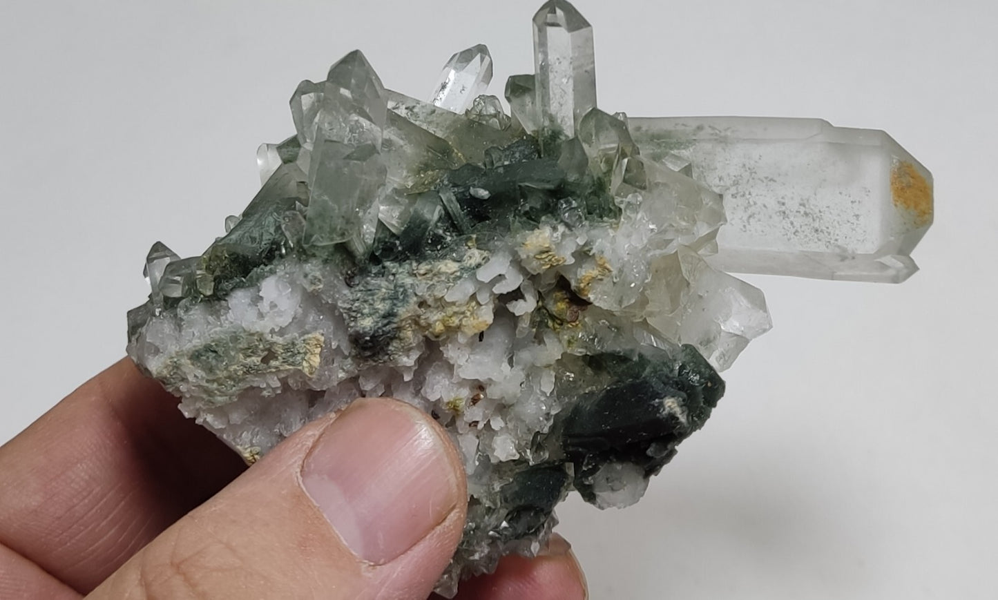 An Aesthetic Natural beautifully terminated Chlorite Quartz cluster 156 grams