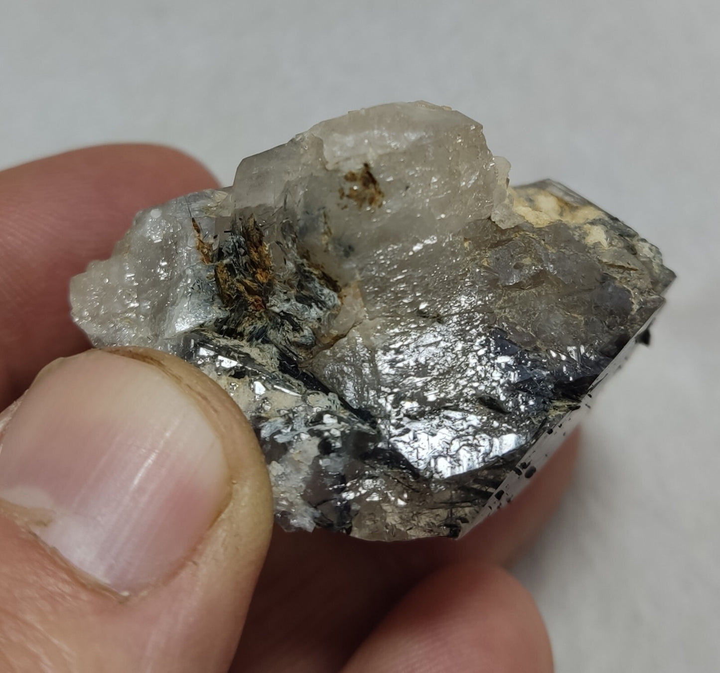 An Aesthetic Natural terminated Quartz crystal with unique inclusions 49 grams