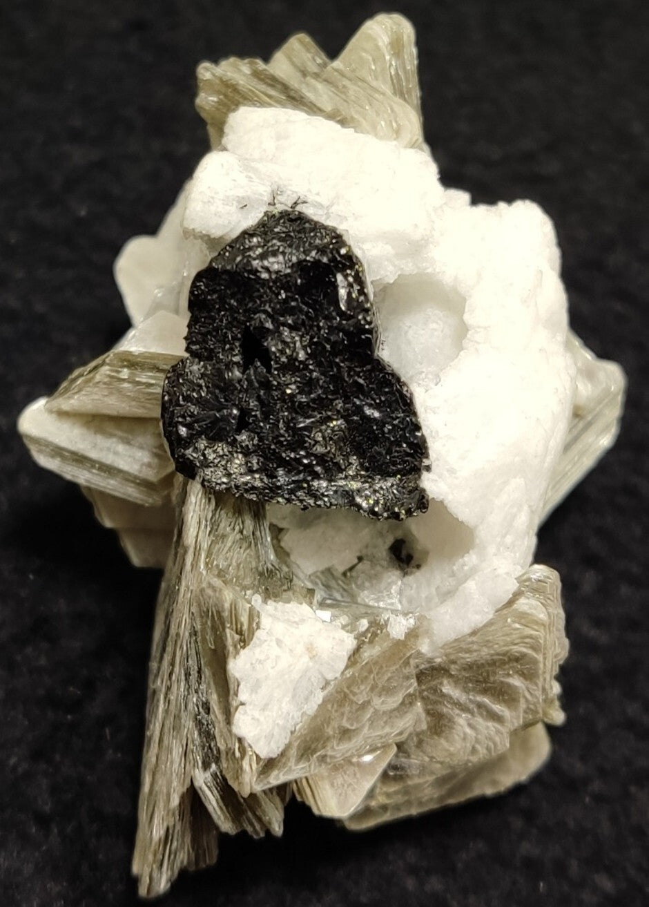 An Aesthetic combo specimen of feldspar, Tourmaline, muscovite 28 grams