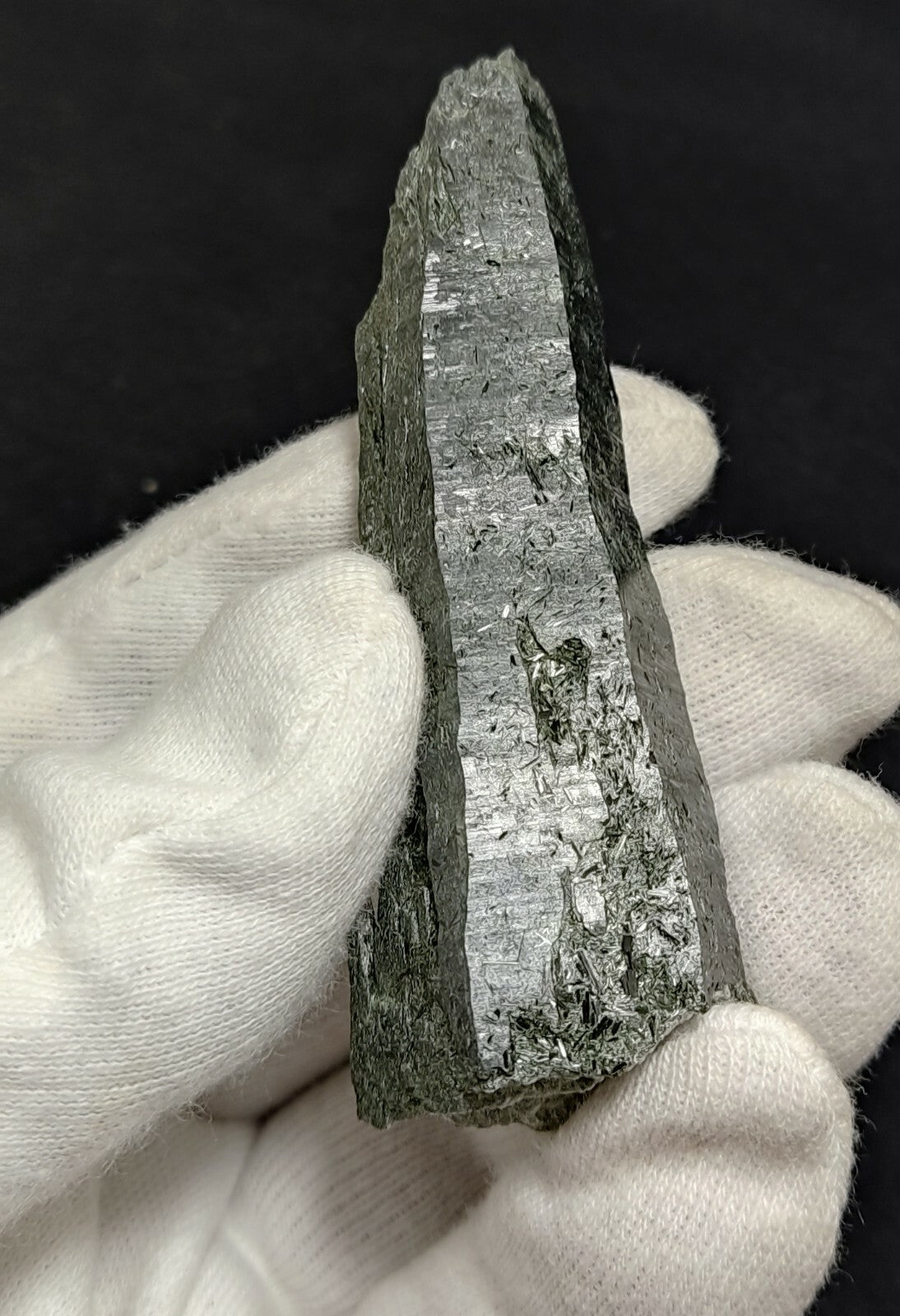 An Aesthetic Natural etched terminated Chlorite Quartz crystal specimen 50 grams