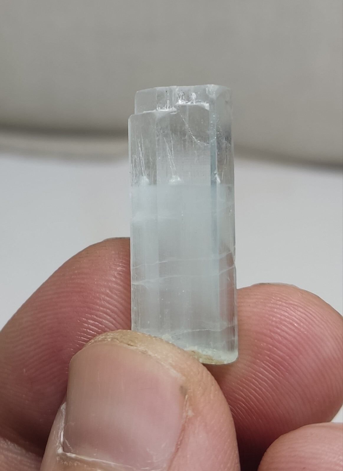 An Aesthetic specimen of double terminated aquamarine crystal 6 grams