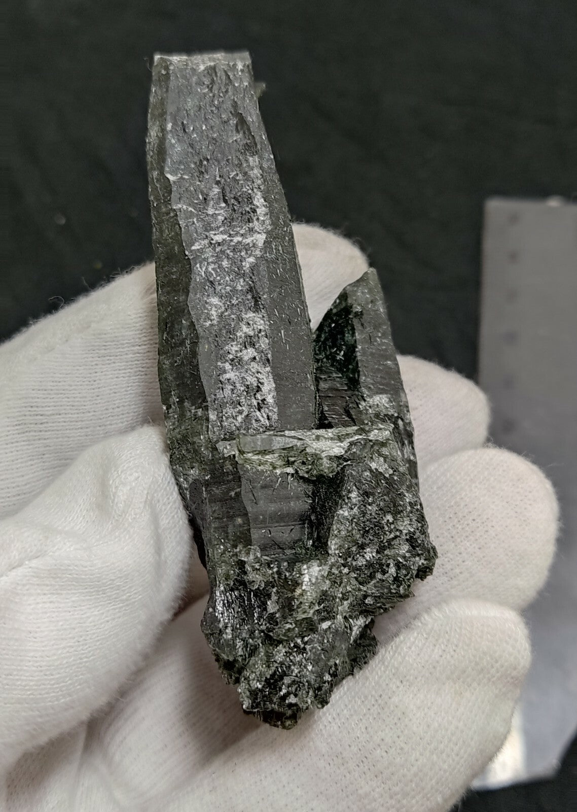 An Aesthetic Natural etched terminated Chlorite Quartz crystal specimen 75 grams