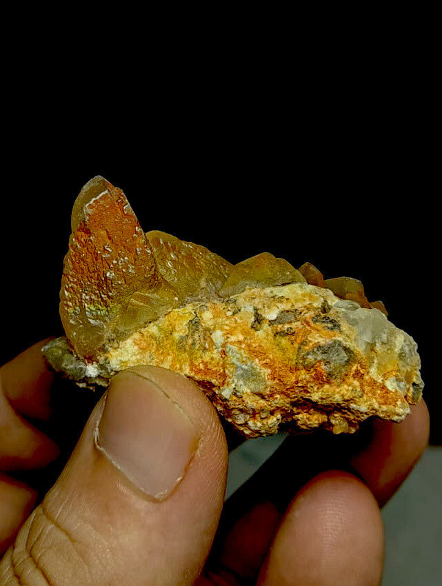 Natural  Calcite Cluster On Matrix With Flourite 51 Grams.