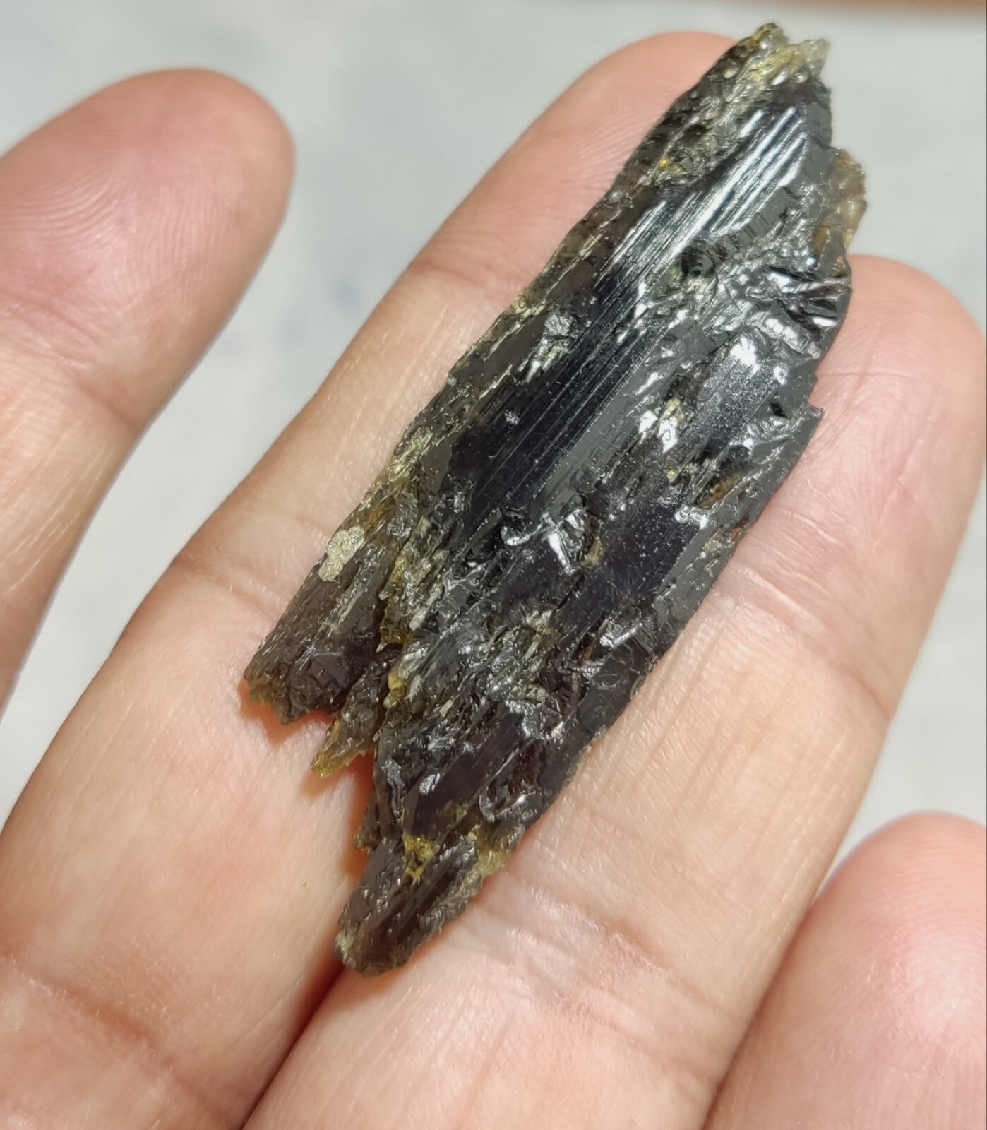Single etched Epidote Crystal 11 grams