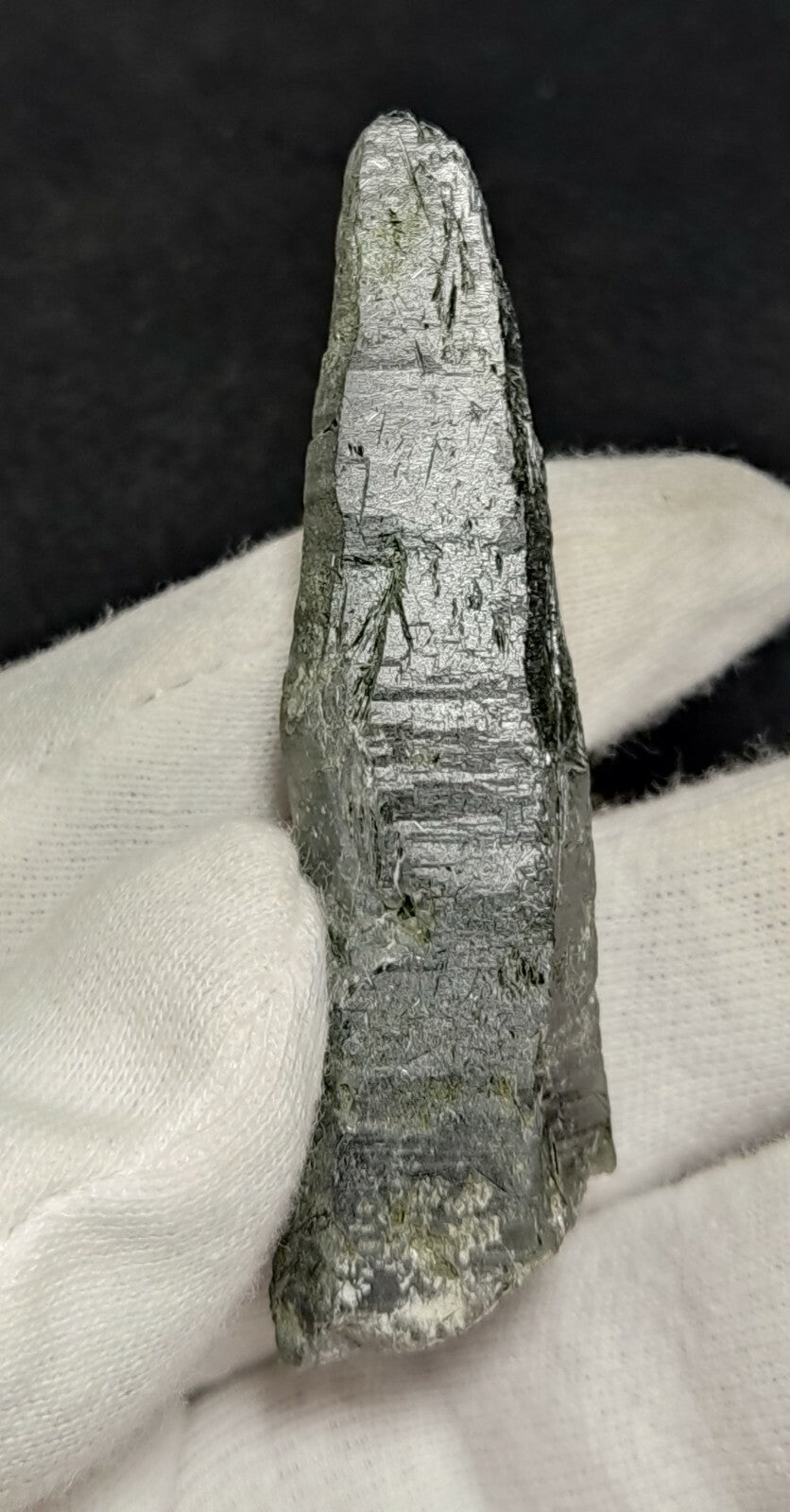 An Aesthetic Natural etched terminated Chlorite Quartz crystal specimen 32 grams