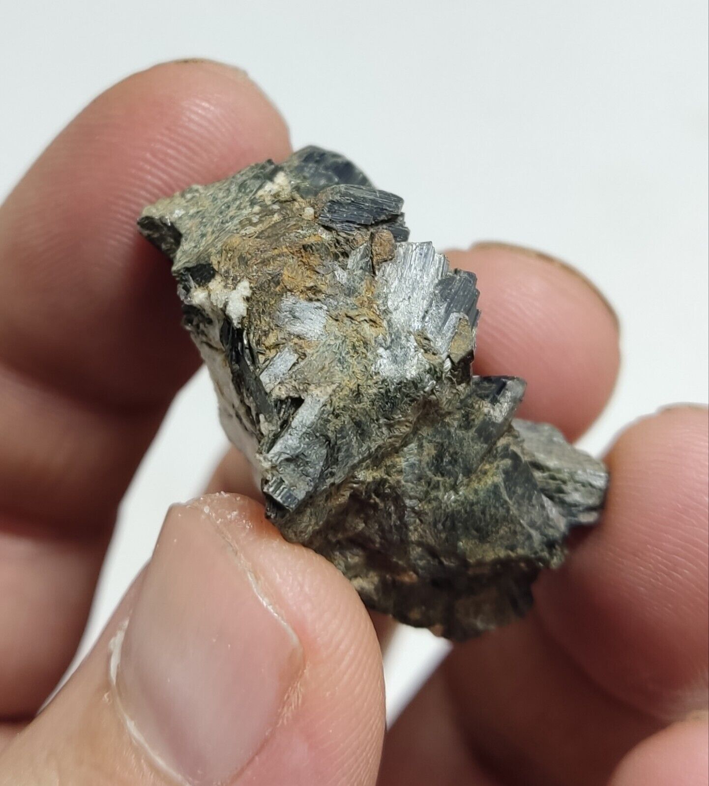 An aesthetic specimen of aegirine crystals on matrix 18 grams