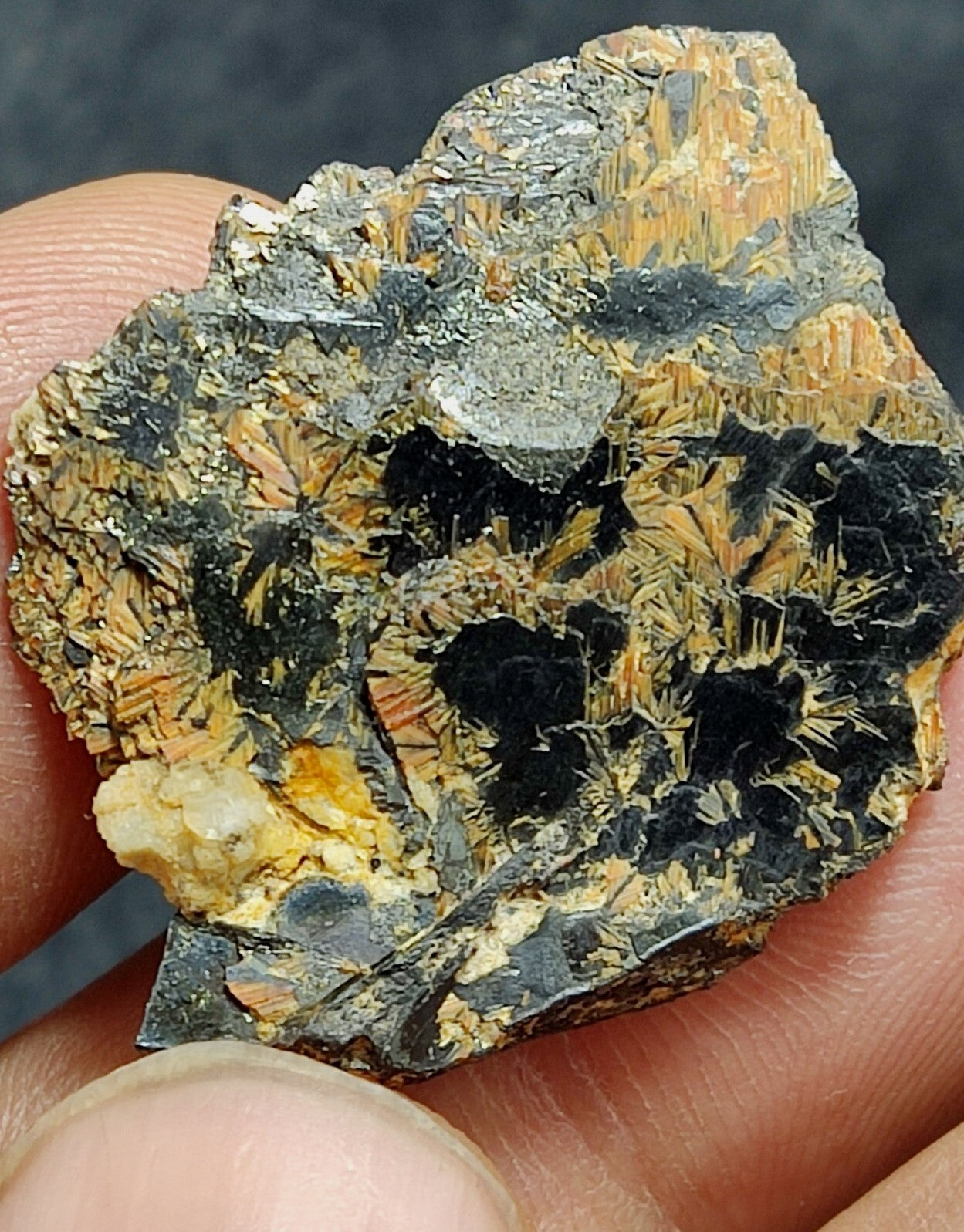 12 grams hematite specimen with rutiles saginite inclusions
