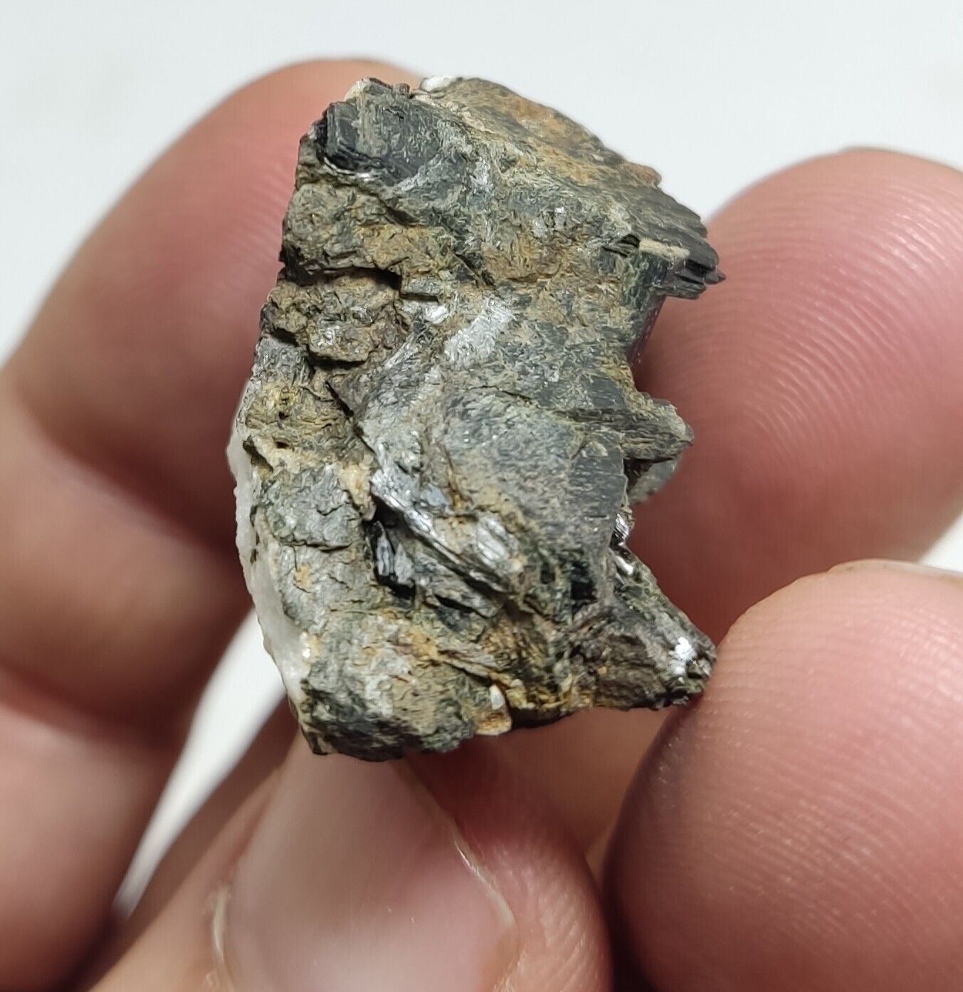 An aesthetic specimen of aegirine crystals on matrix 18 grams