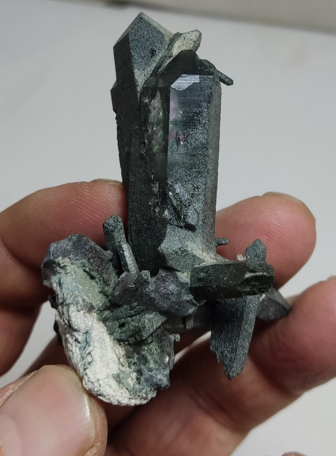 A very Aesthetic Natural beautifully terminated Chlorite Quartz cluster 60 grams