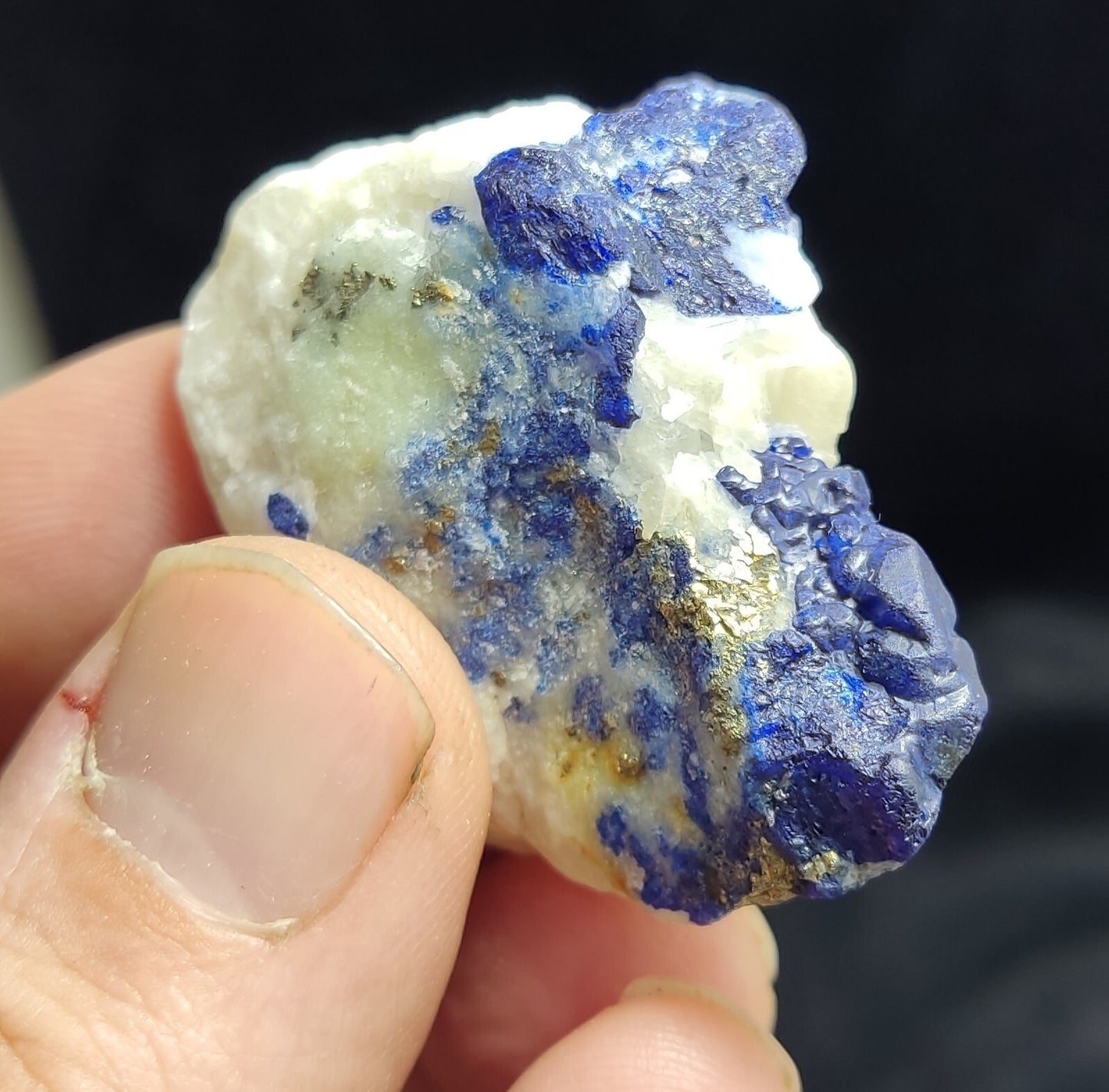 An Aesthetic specimen of fluorescent Lazurite/afghanite with Pyrite 26 grams