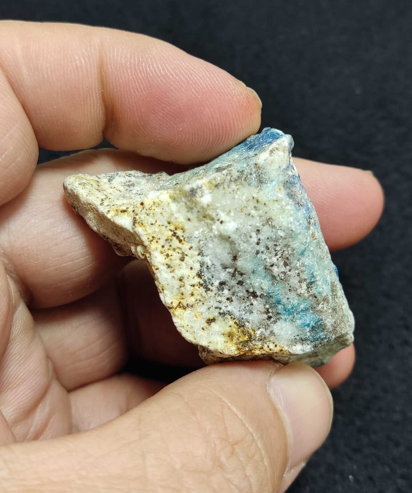 An Aesthetic specimen of fluorescent lazurite on matrix with pyrite 50 grams