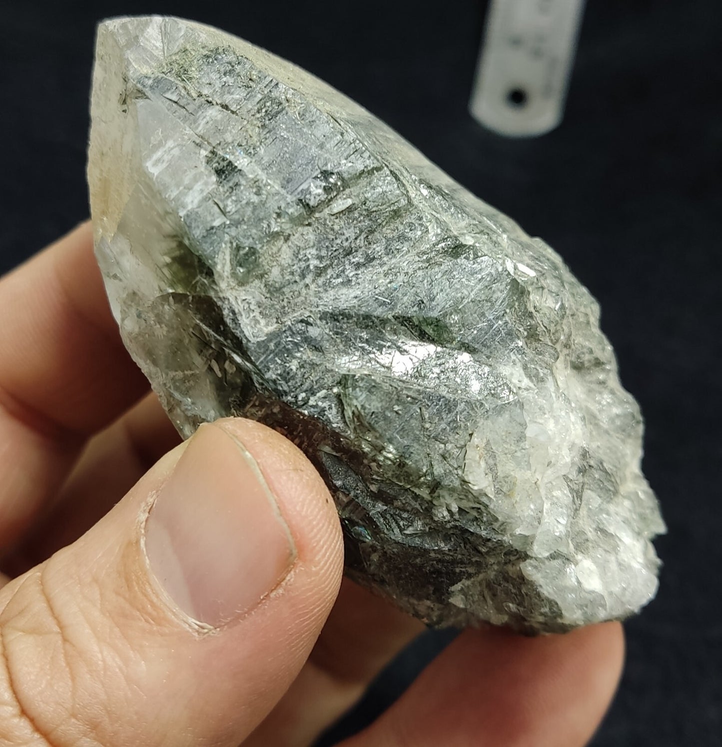 An Aesthetic Natural terminated chlorite quartz crystal 129 grams