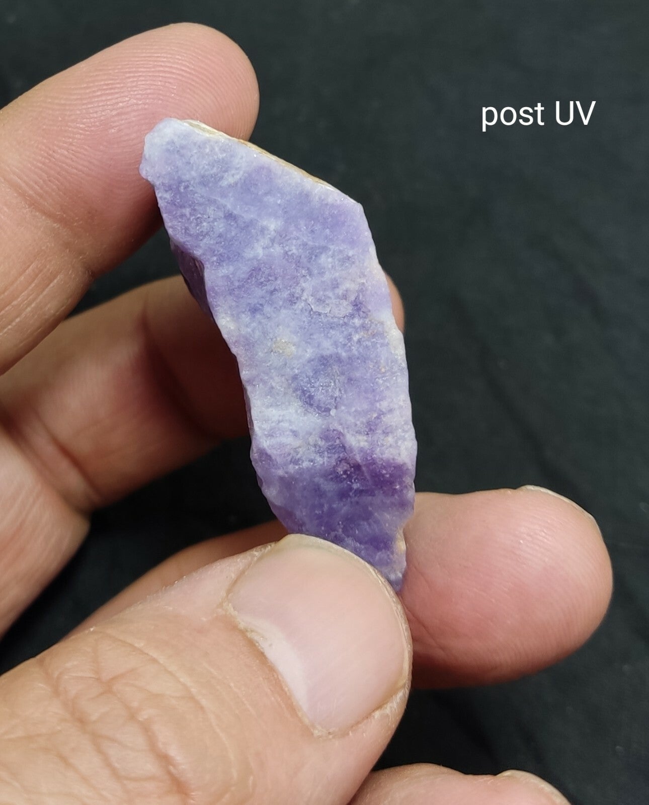 An amazing specimen of rough hackmanite chunk highly Tenebrescent 29 grams