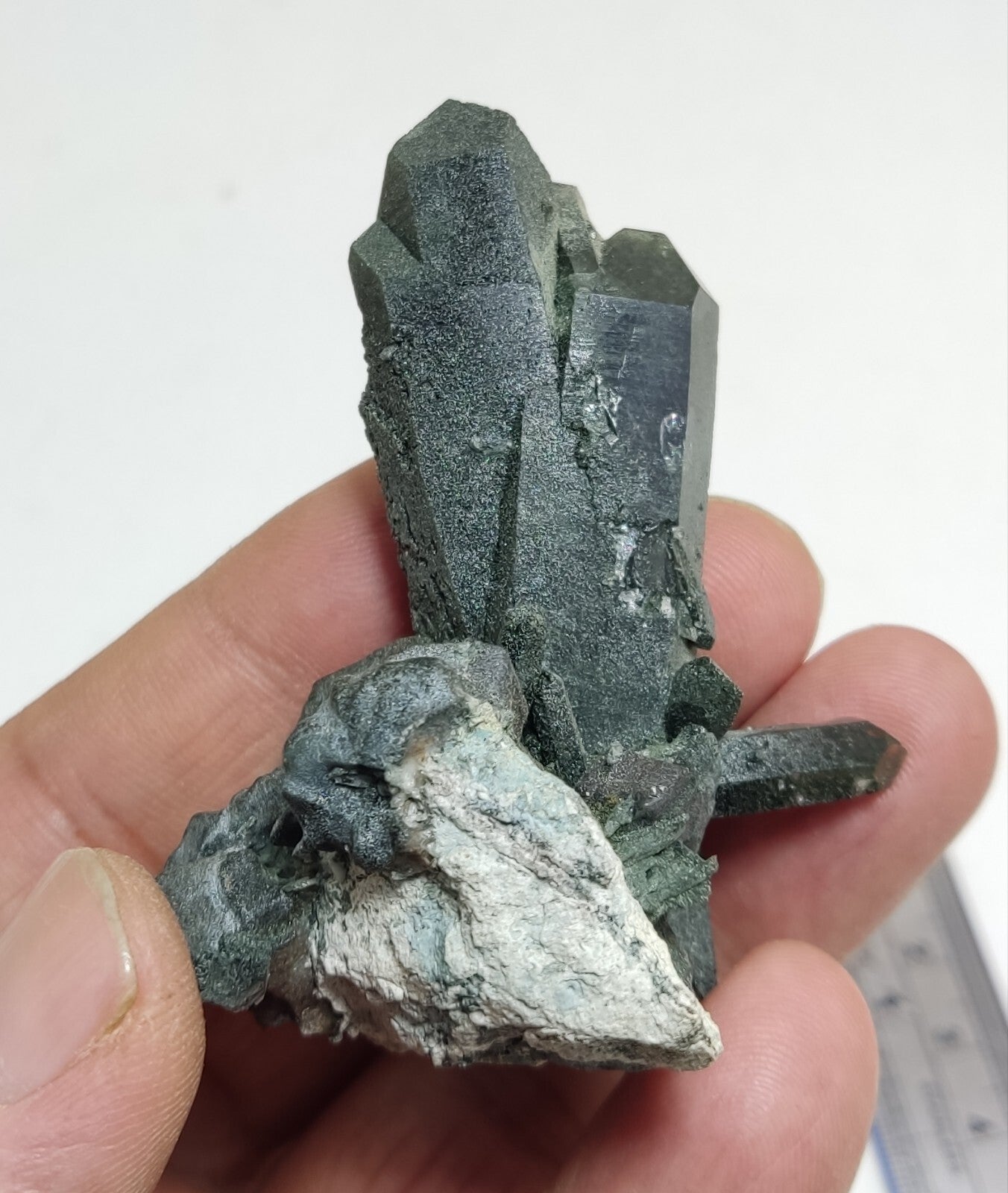 A very Aesthetic Natural beautifully terminated Chlorite Quartz cluster 60 grams