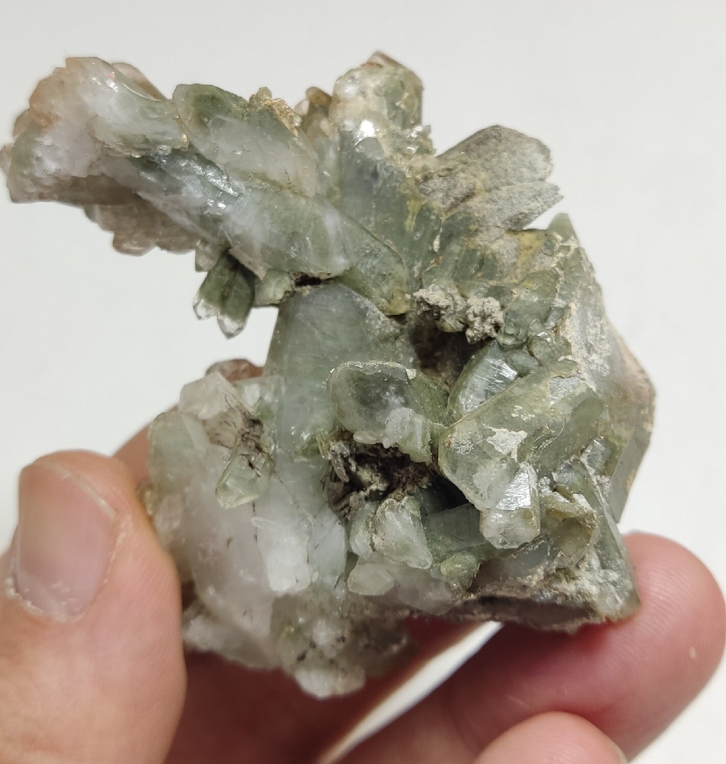 Chlorite Quartz cluster with iron inclusions 79 grams