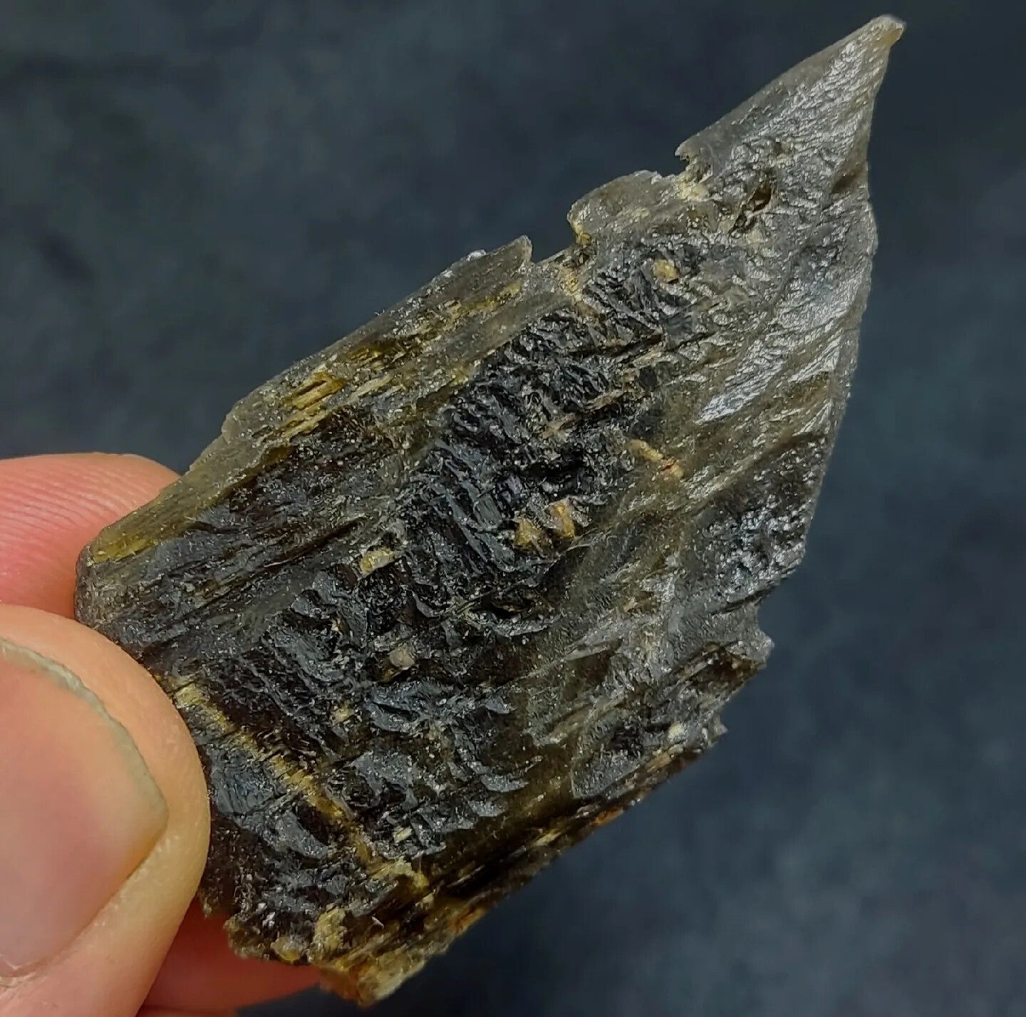 Single etched Epidote Crystal 32 grams