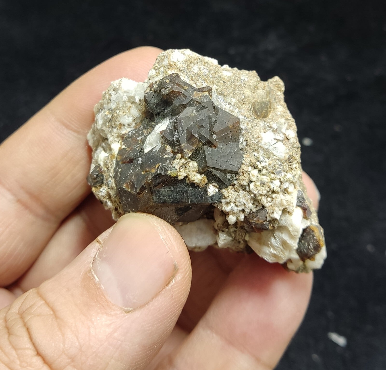 An amazing specimen of andradite garnet crystals cluster 61 grams