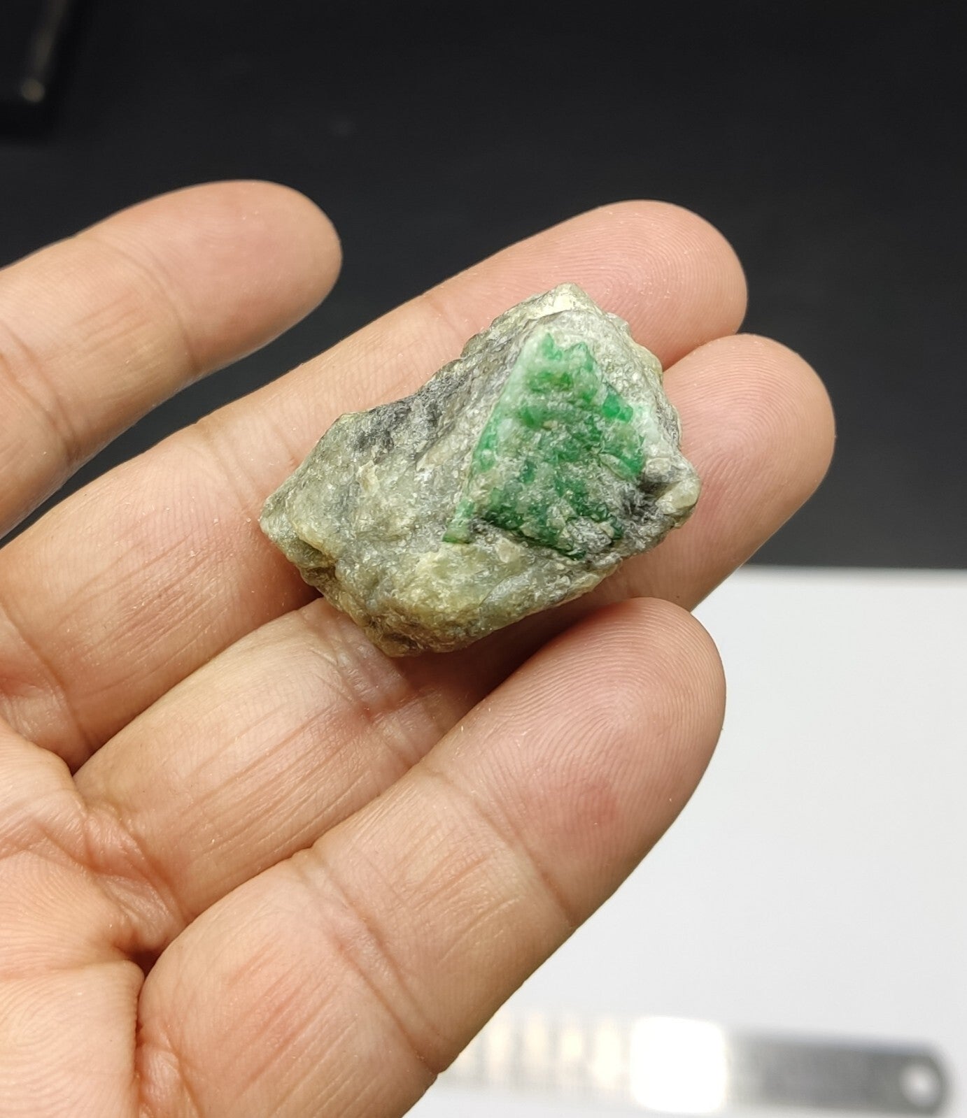 An Aesthetic miniature specimen of emerald in matrix 25 grams
