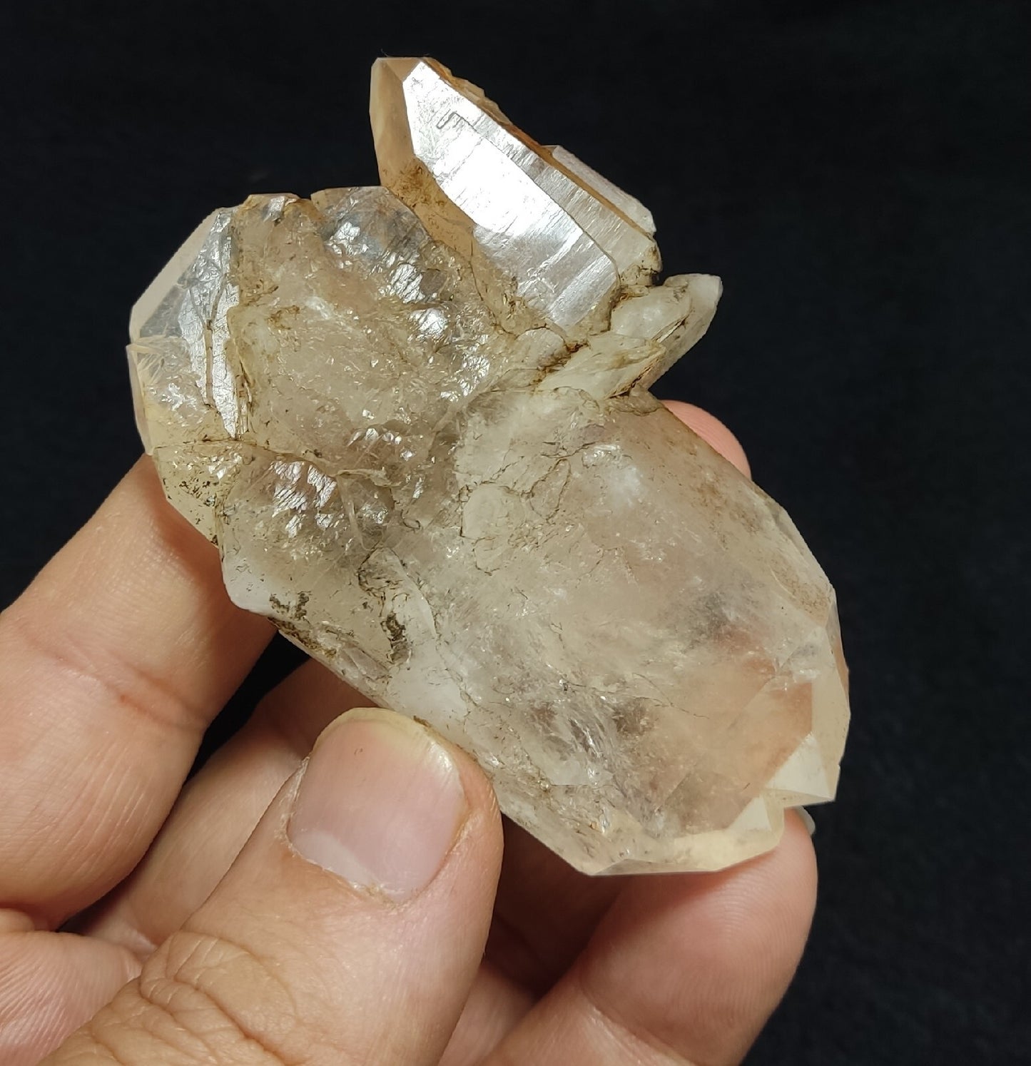 Chlorite/iron quartz crystal Natural floater tabular double terminated  85 grams