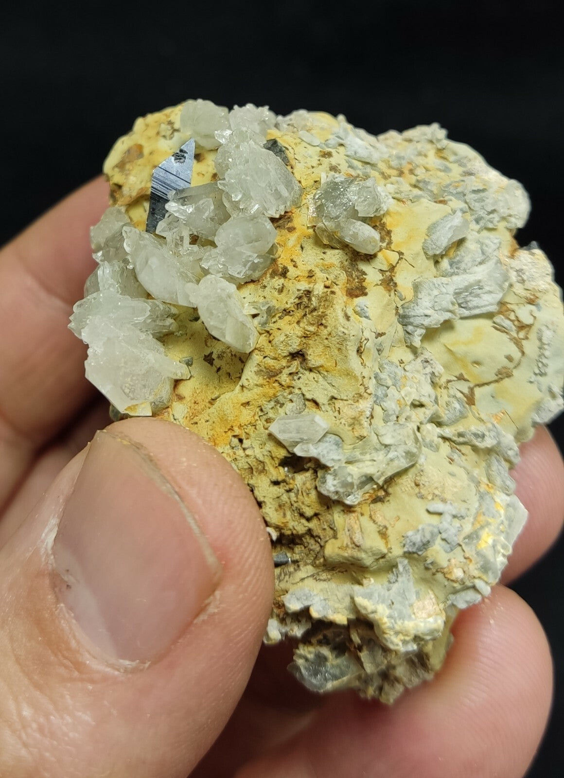 An amazing specimen of anatase crystal on matrix with quartz 62 grams