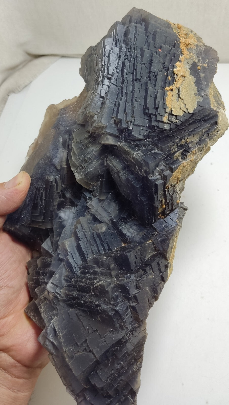 An amazing specimen of cubic dark bluish color Fluorite 2470 grams