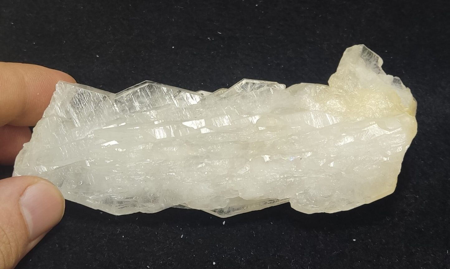 An aesthetic specimen of terminated faden Quartz crystals cluster 166 grams