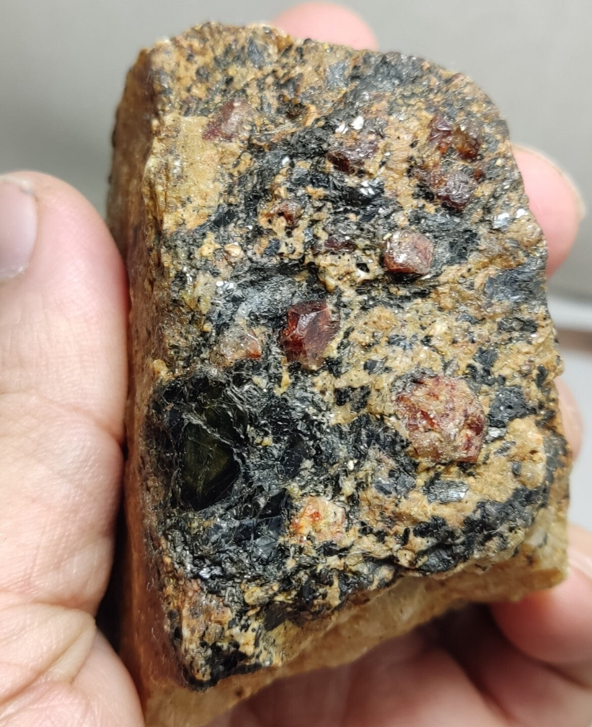 An Aesthetic specimen of zircon crytsals with biotite on matrix 215 grams