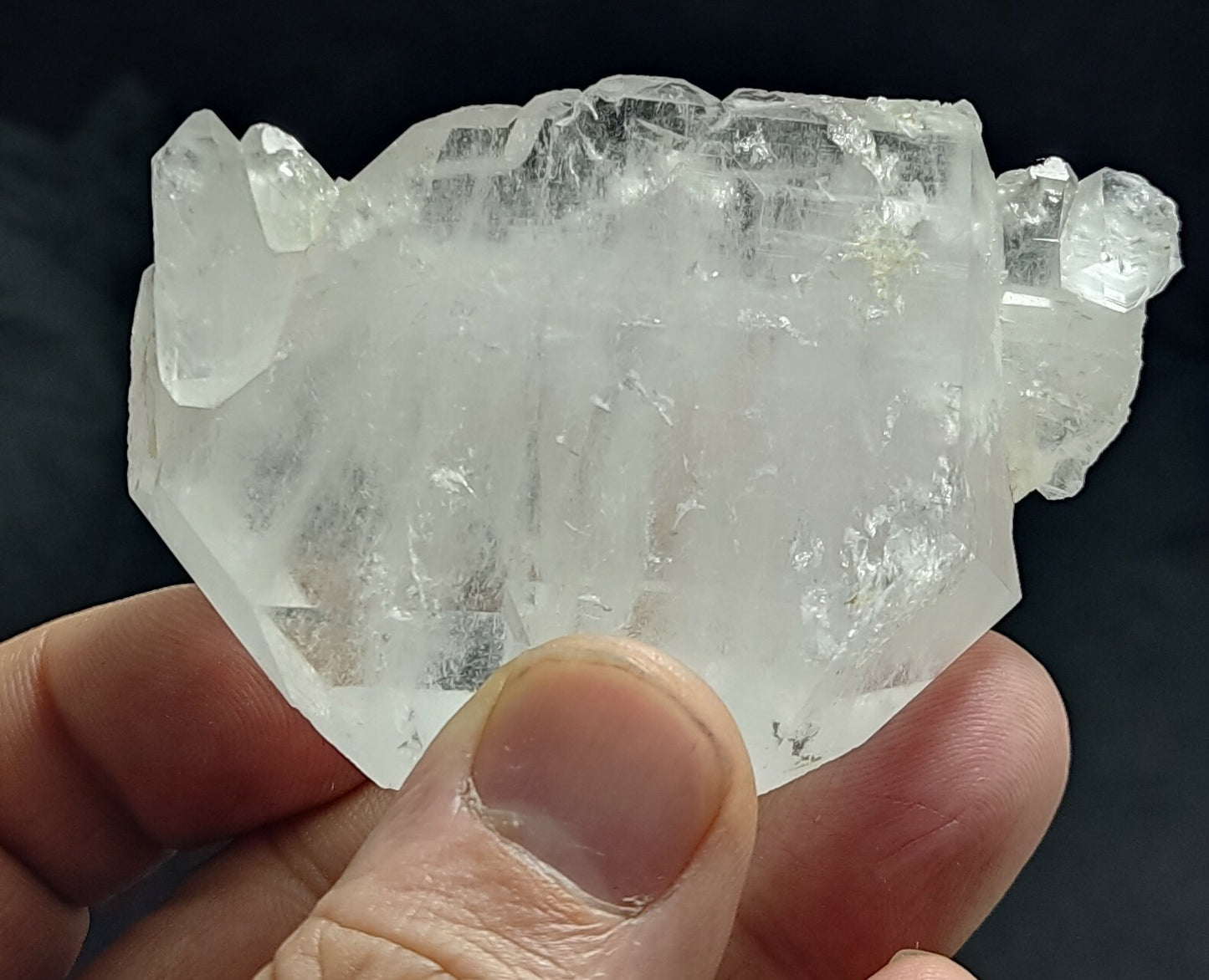 An aesthetic specimen of terminated faden Quartz crystals cluster 102 grams