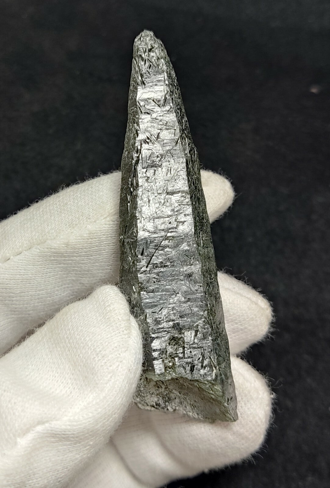 An Aesthetic Natural etched terminated Chlorite Quartz crystal specimen 32 grams