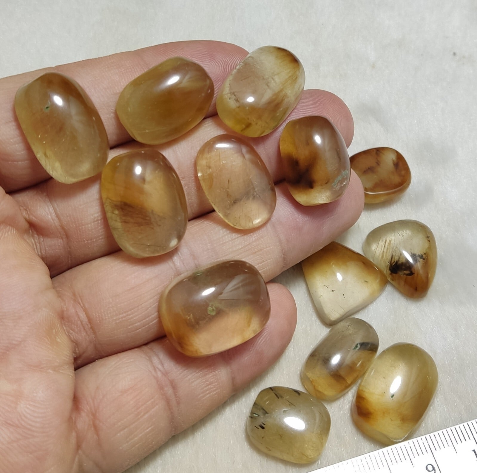 Astrophyllite Quartz Cabochons 15 Pieces, 366 Carats