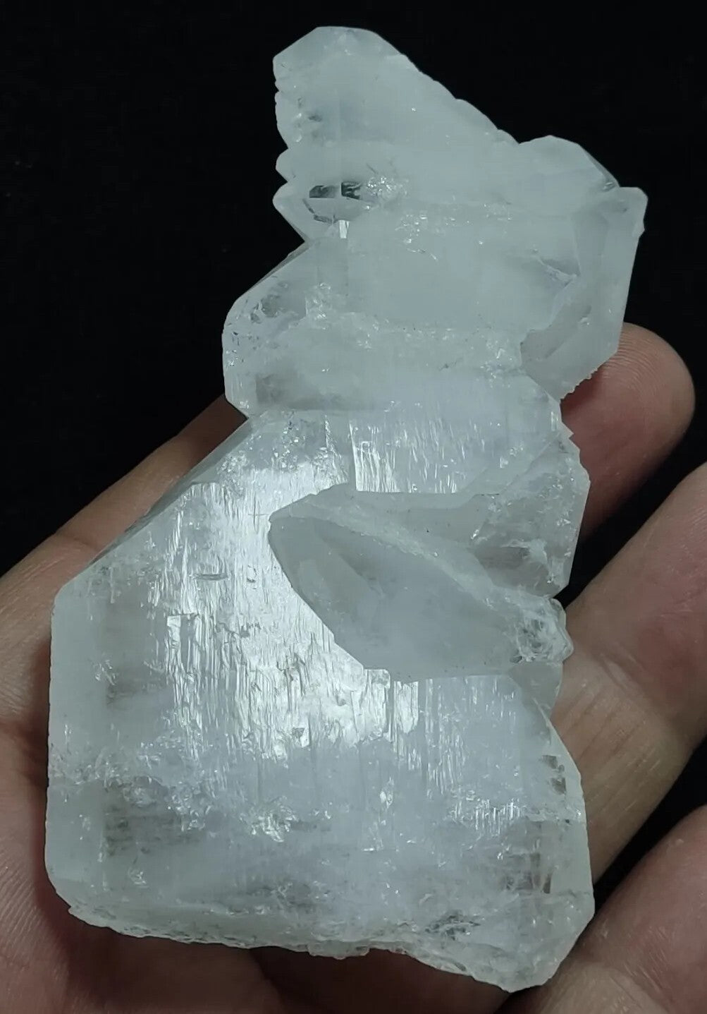 An amazing specimen of terminated faden Quartz crystal 130 grams