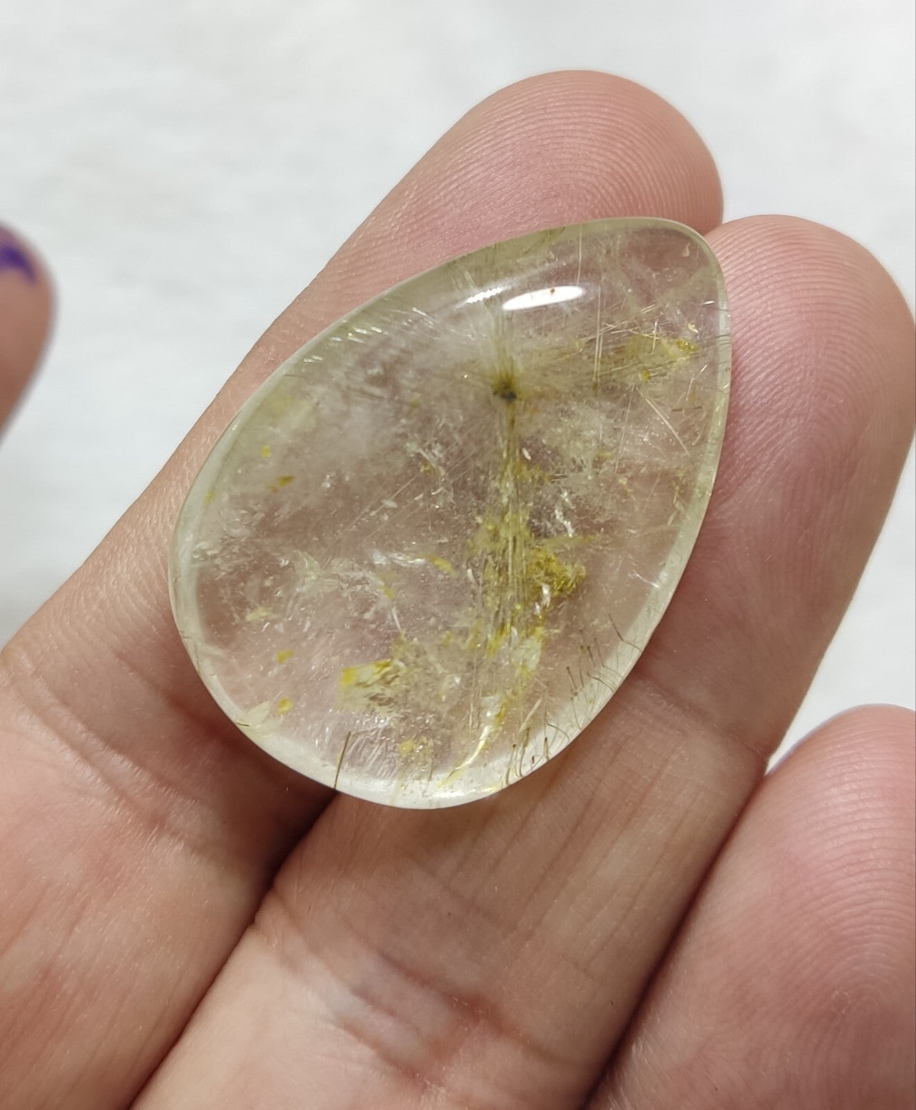 An amazing lot of Rutilated polished quartz tumbles 45 grams