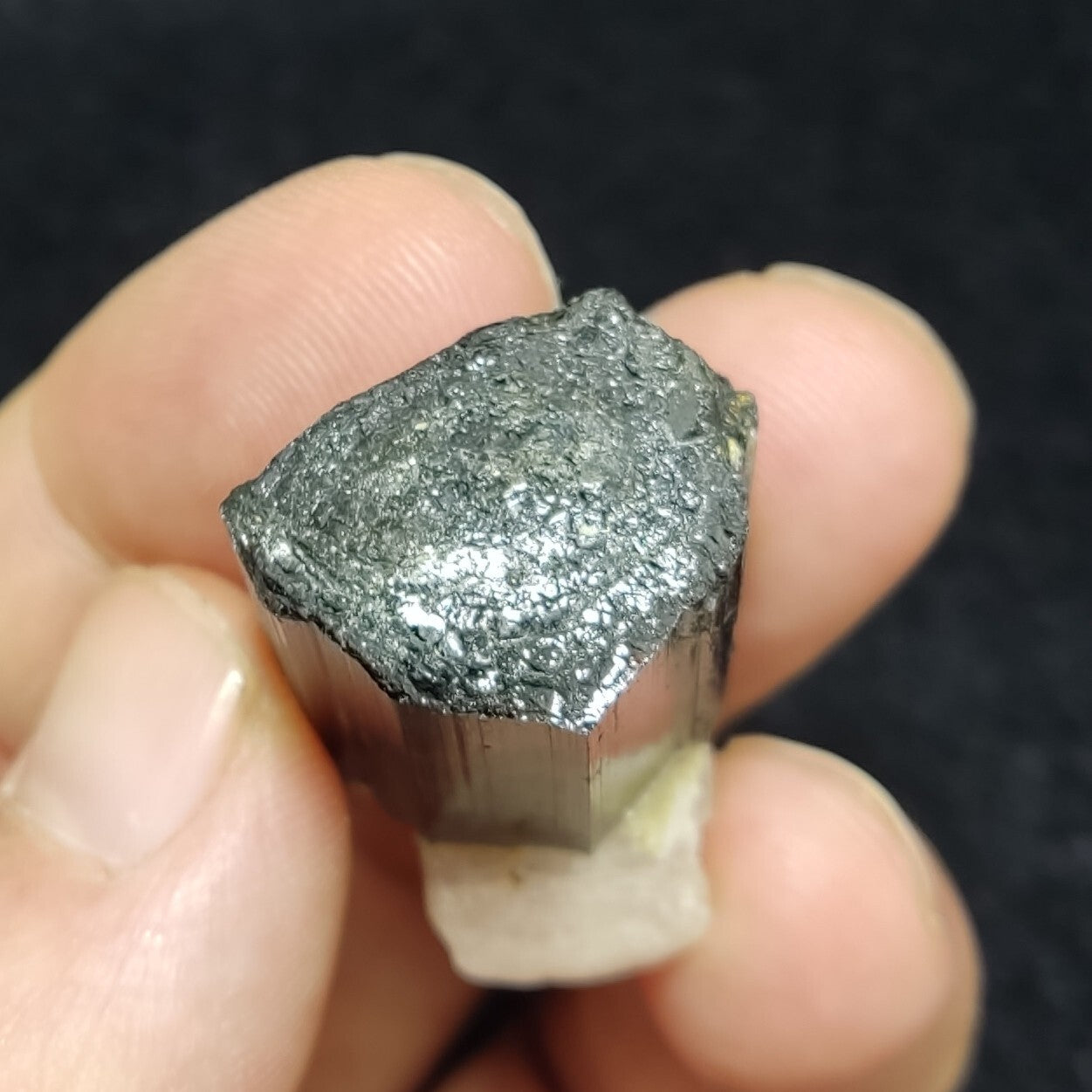 An Aesthetic specimen of black Tourmaline crystal with apatite 26 grams