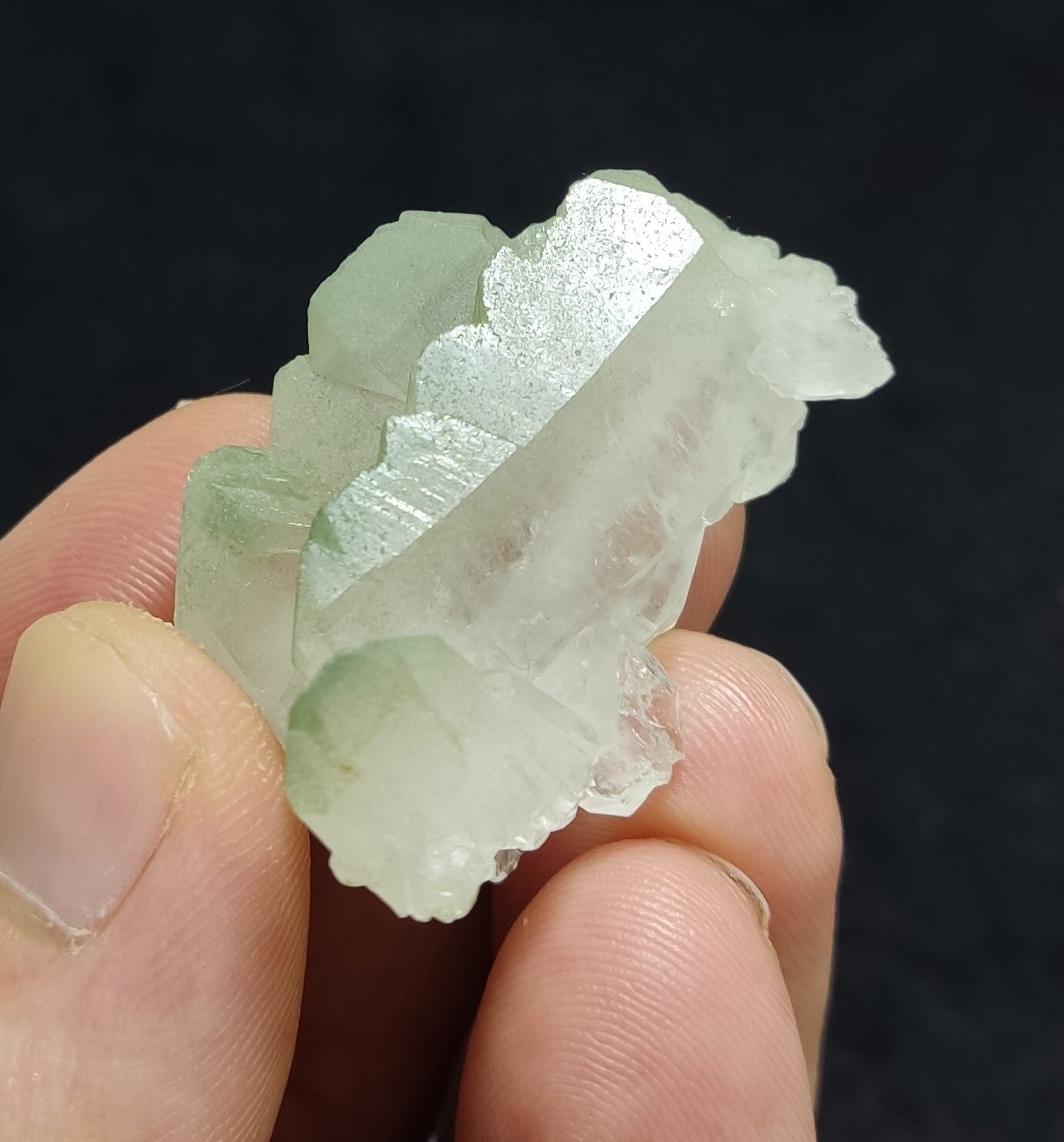 An Aesthetic specimen of Quartz cluster with chlorite spots 17 grams