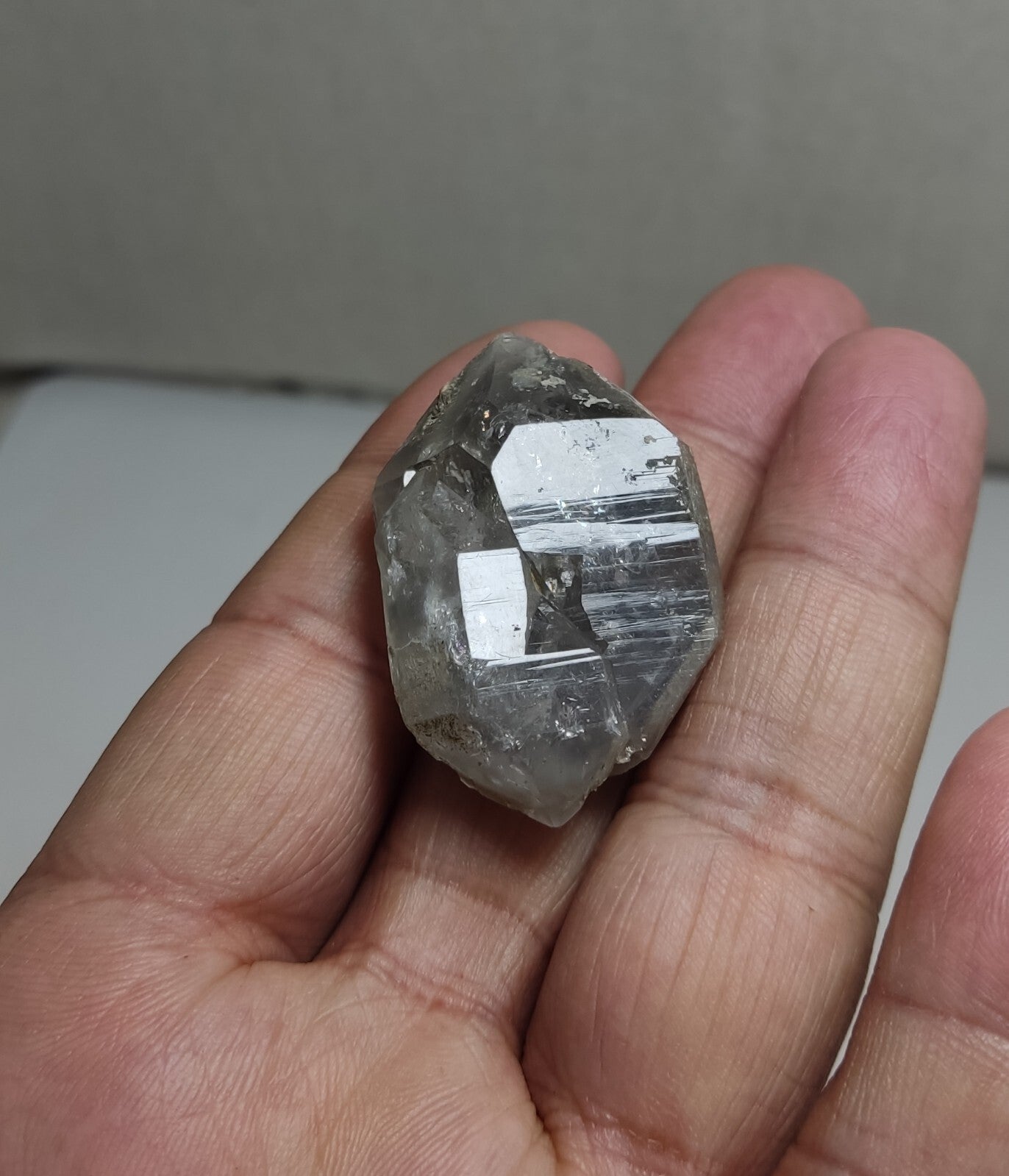 An aesthetic crystyof lodolite/chlorite Quartz 24 grams