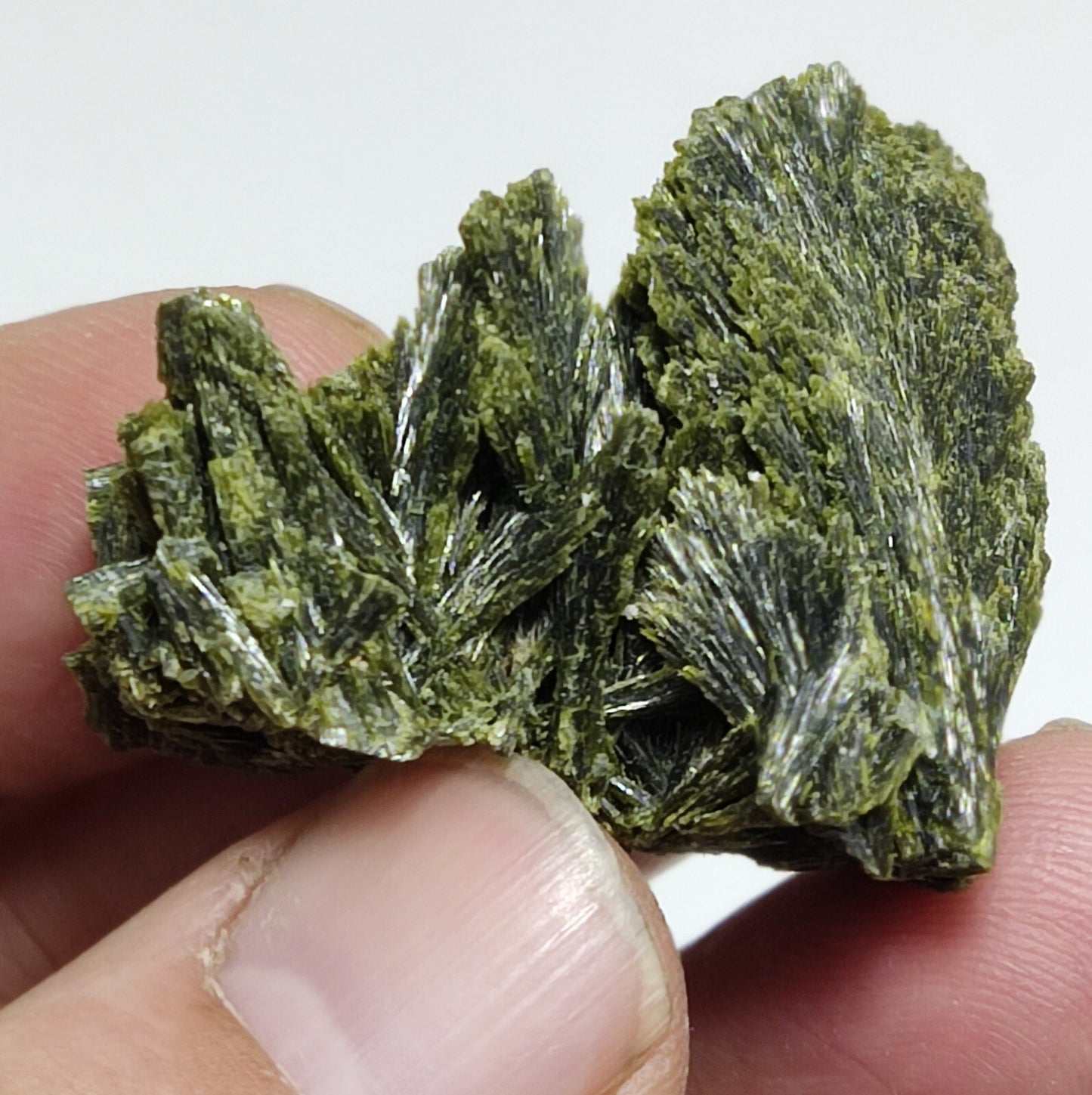 An aesthetic specimen of epidote crystal spray type 24 grams