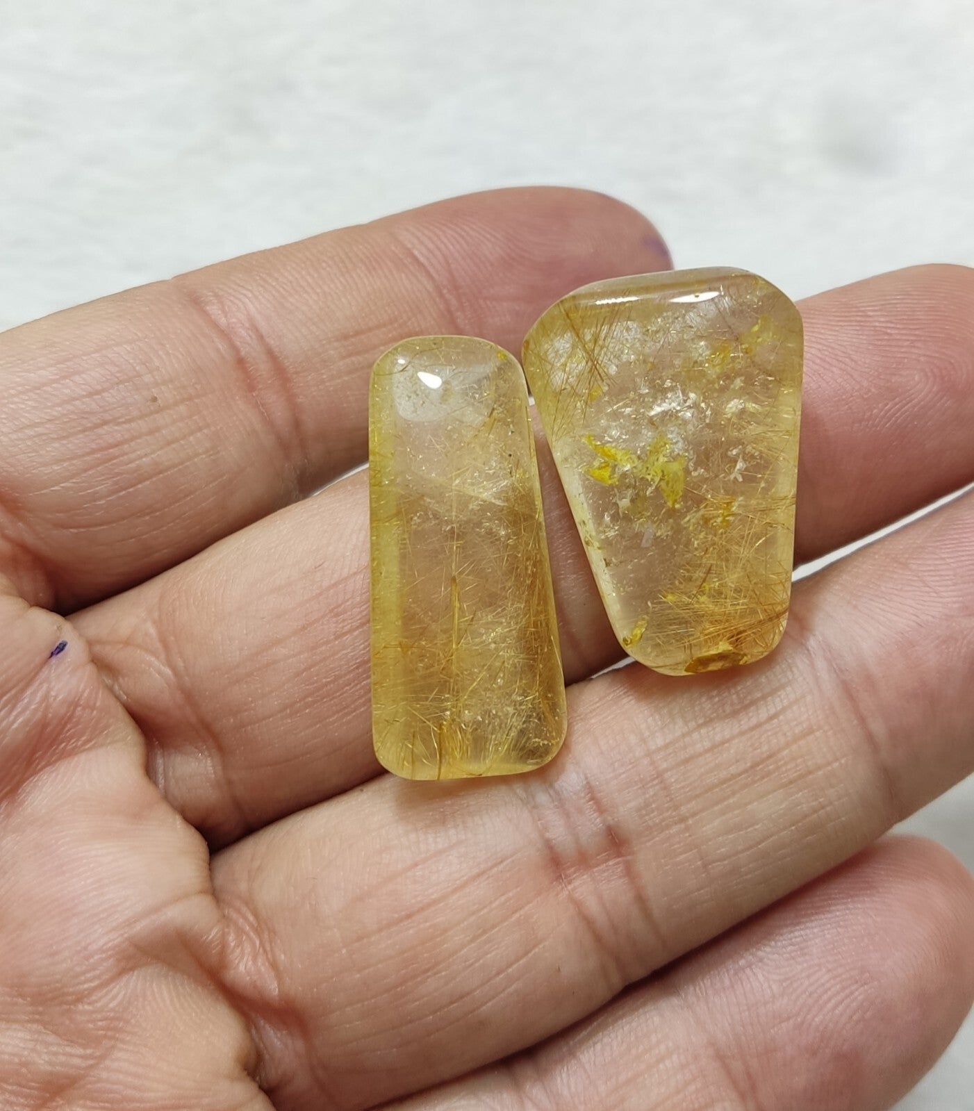 An amazing lot of Rutilated polished quartz tumbles 44 grams