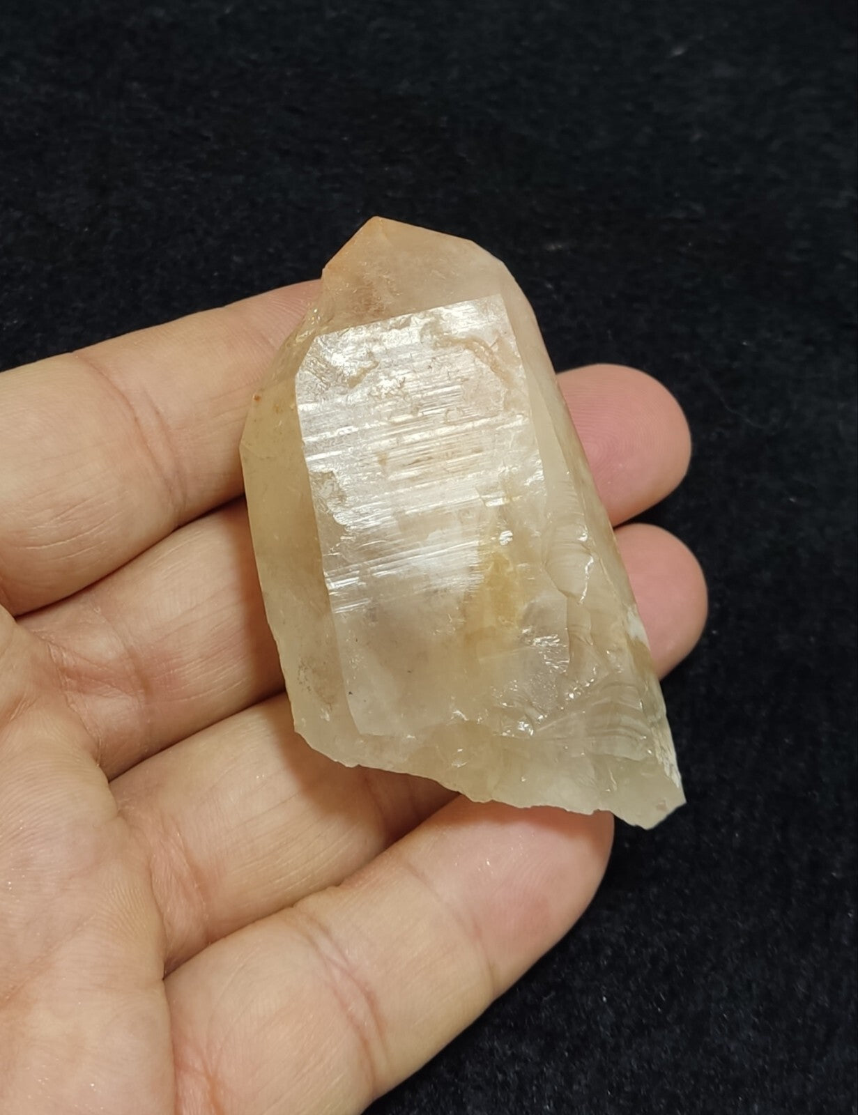 An amazing specimen of terminated amphibole included Quartz crystal 78