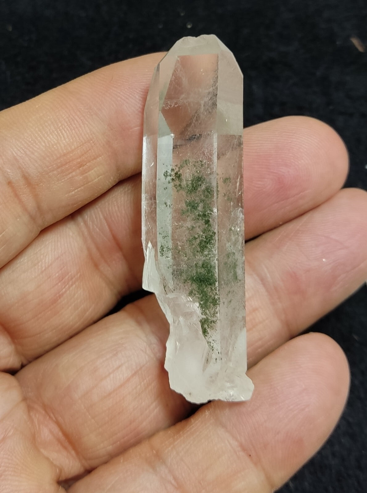 An Aesthetic Natural terminated Quartz crystal with chlorite inclusions 24 grams