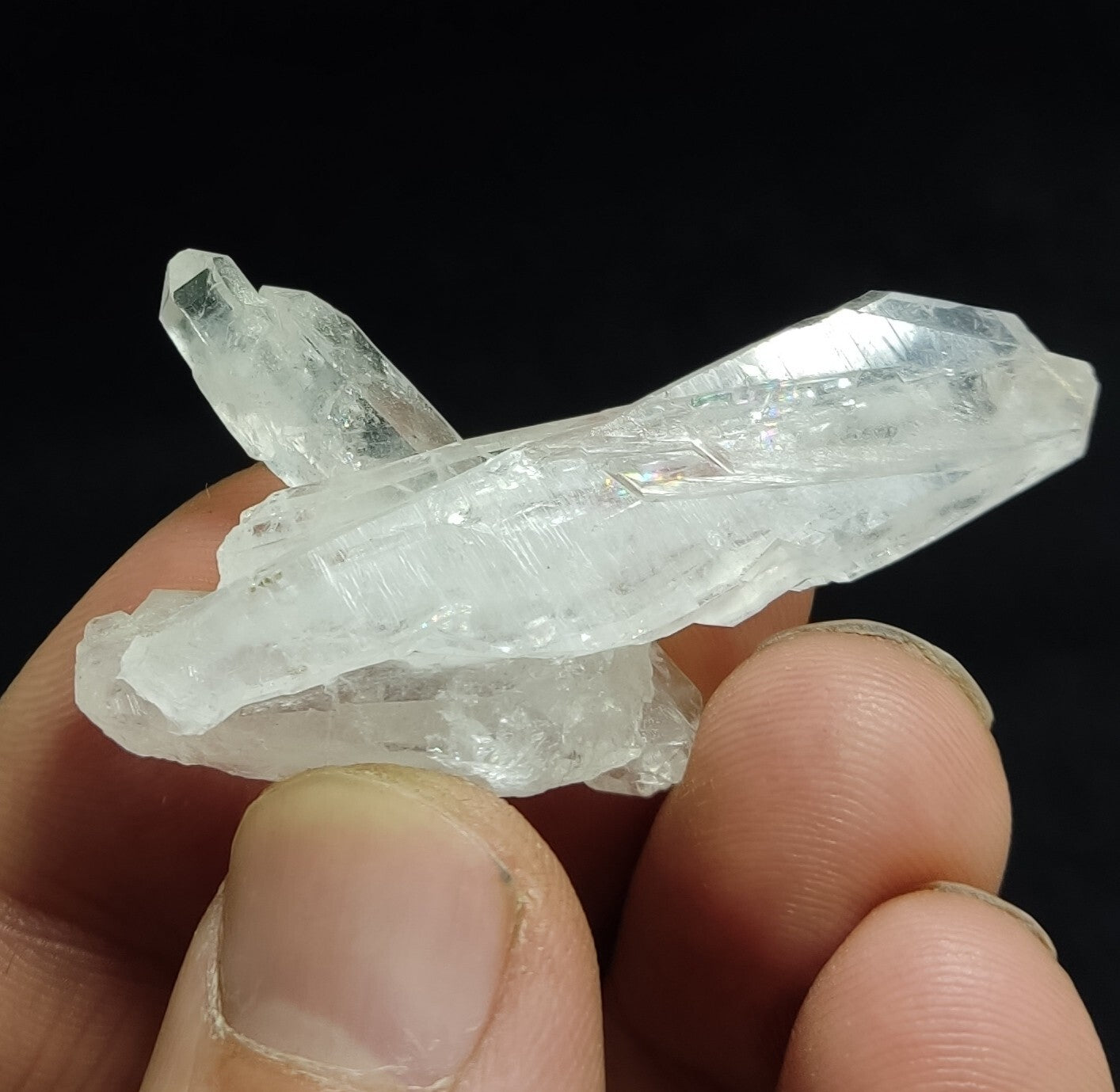 An Aesthetic terminated specimen of Faden Quartz crystal 13 grams