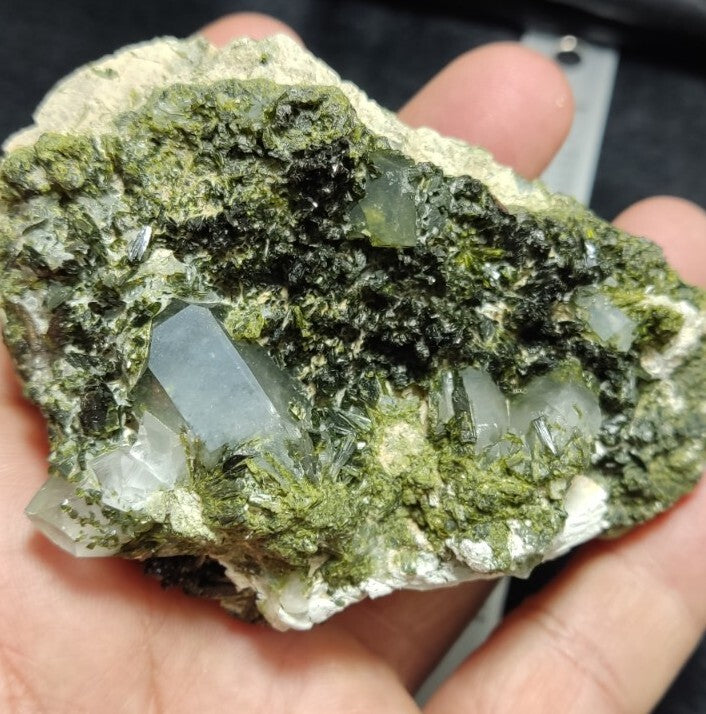 An Aesthetic terminated epidote Quartz specimen 265 grams