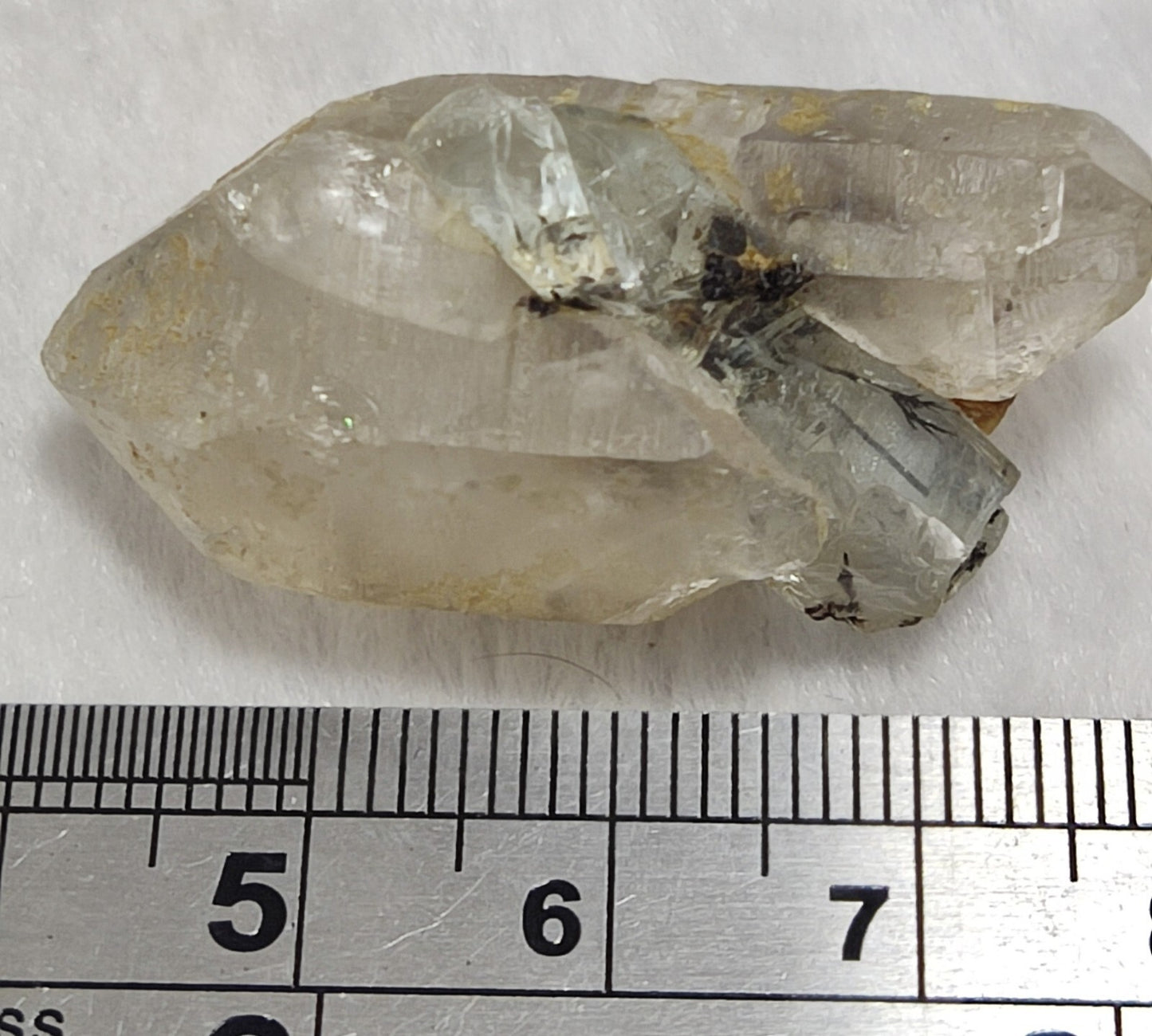An Aesthetic Naturally terminated specimen of quartz and aquamarine 15 grams